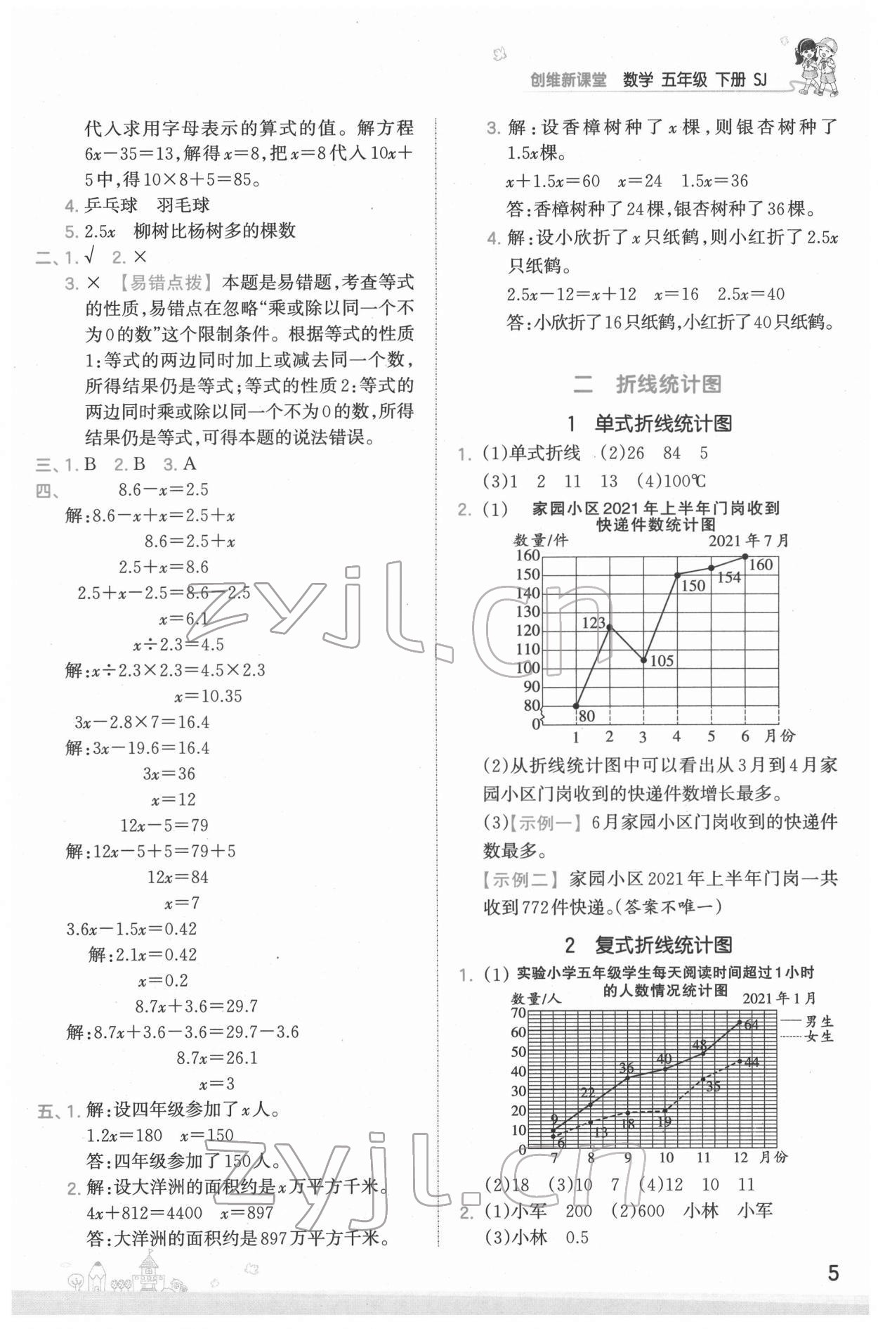 2022年創(chuàng)維新課堂五年級(jí)數(shù)學(xué)下冊(cè)蘇教版 第5頁(yè)