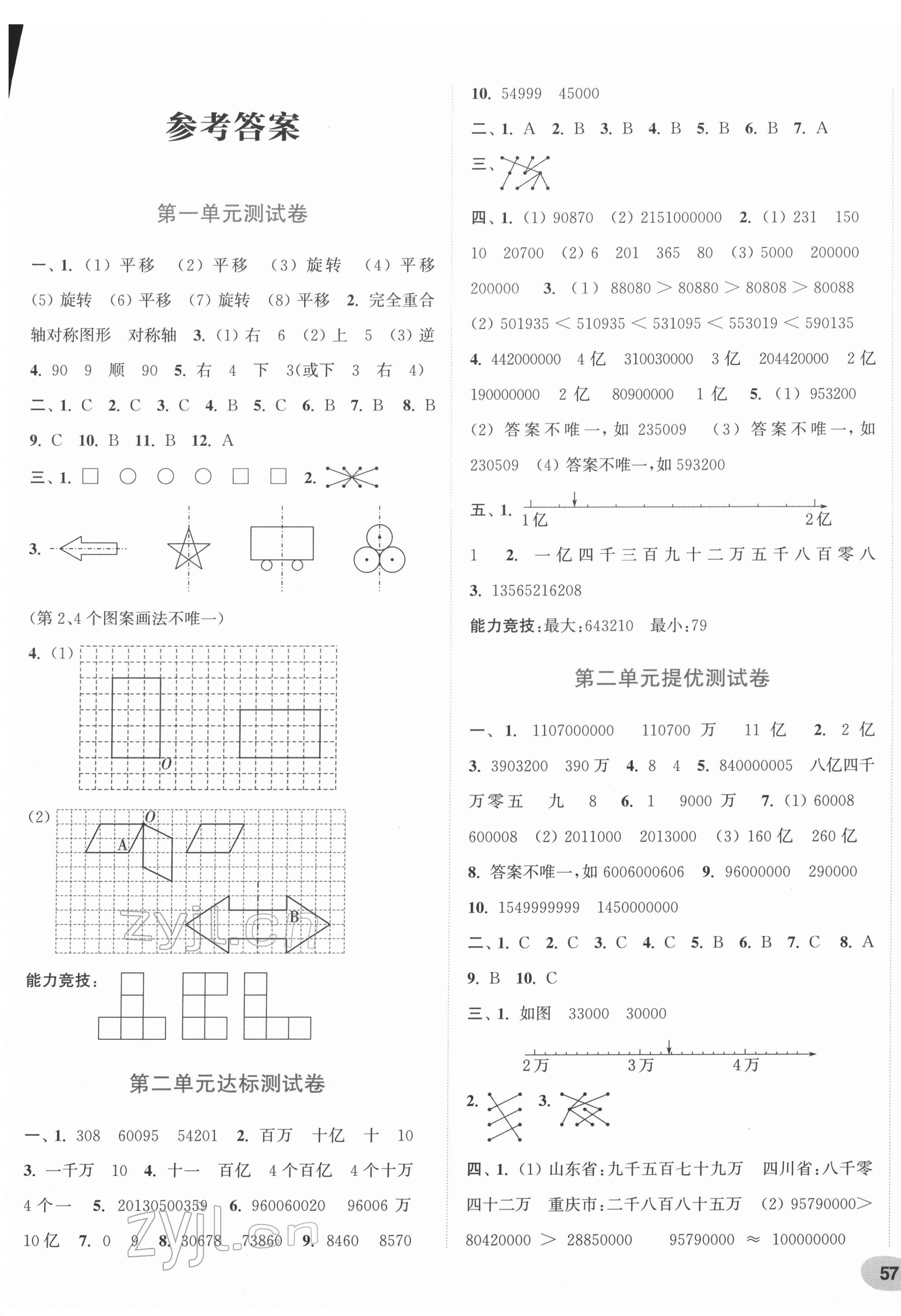 2022年通城學典卷典四年級數學下冊蘇教版 第1頁
