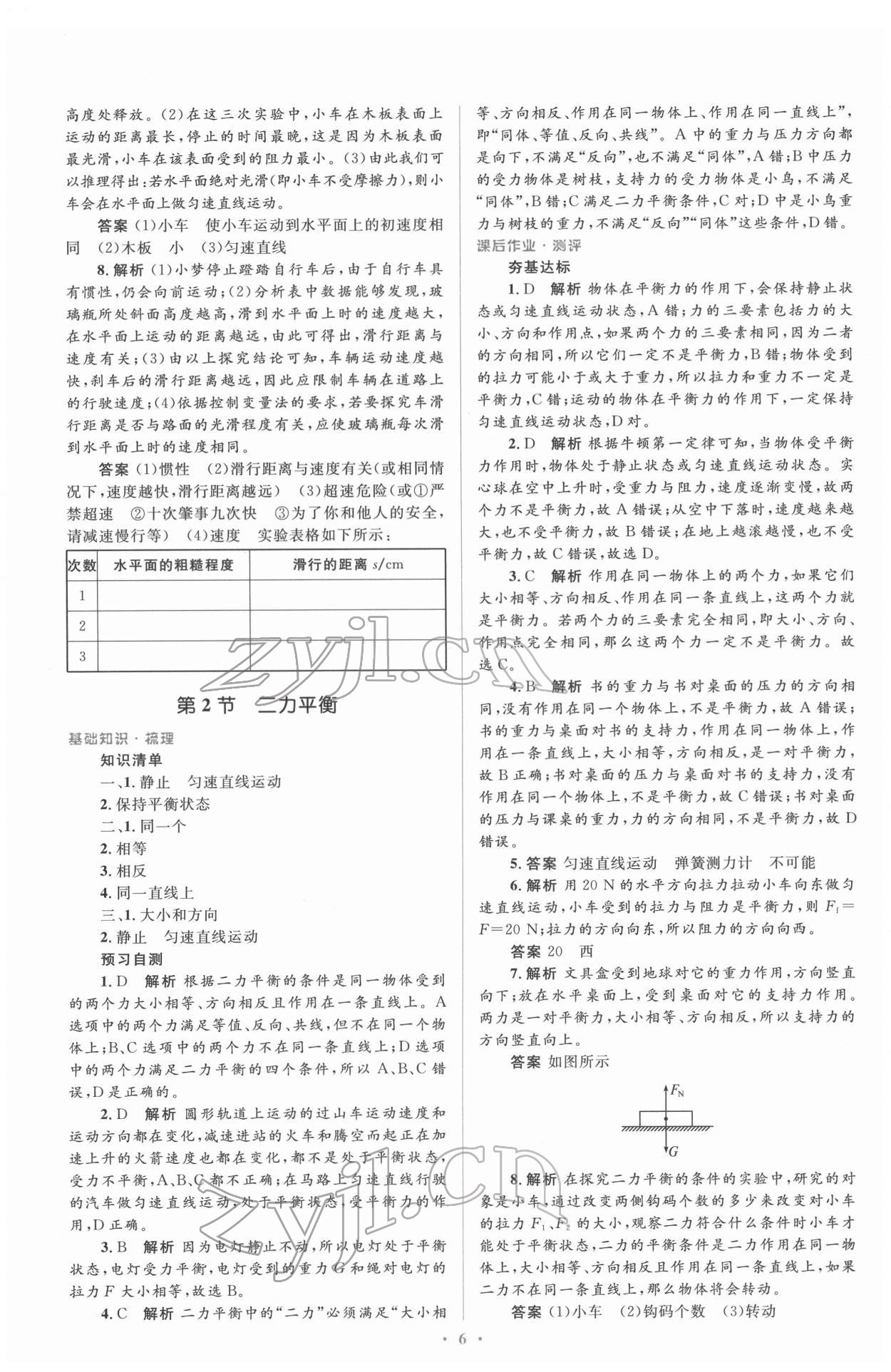 2022年人教金學(xué)典同步解析與測評學(xué)考練八年級物理下冊人教版 參考答案第6頁