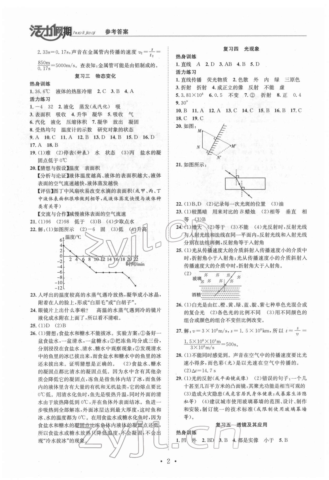 2022年活力假期期末假期銜接八年級(jí)物理人教版 第2頁(yè)