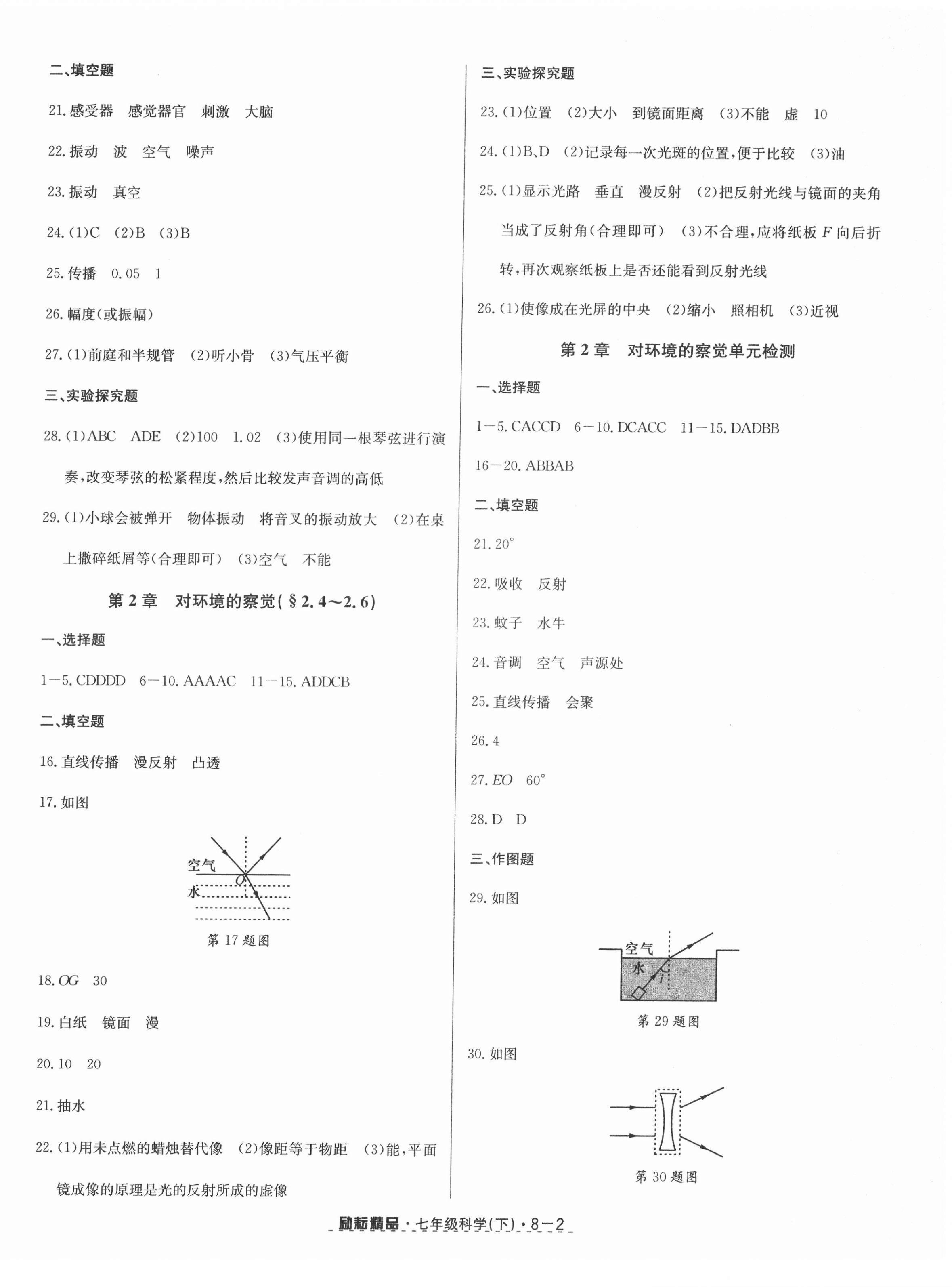 2022年勵(lì)耘書業(yè)勵(lì)耘活頁七年級(jí)科學(xué)下冊(cè)浙教版 第2頁