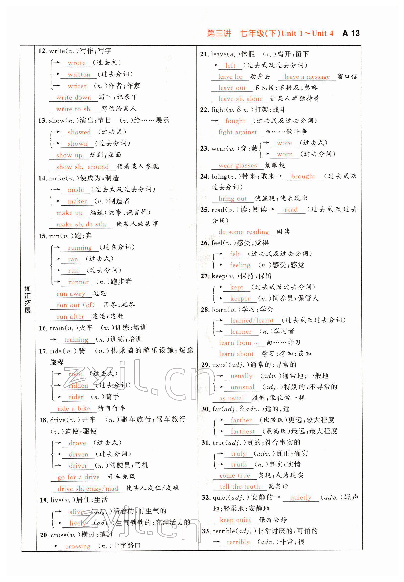 2022年中考先鋒英語甘肅專版吉林出版集團 參考答案第36頁