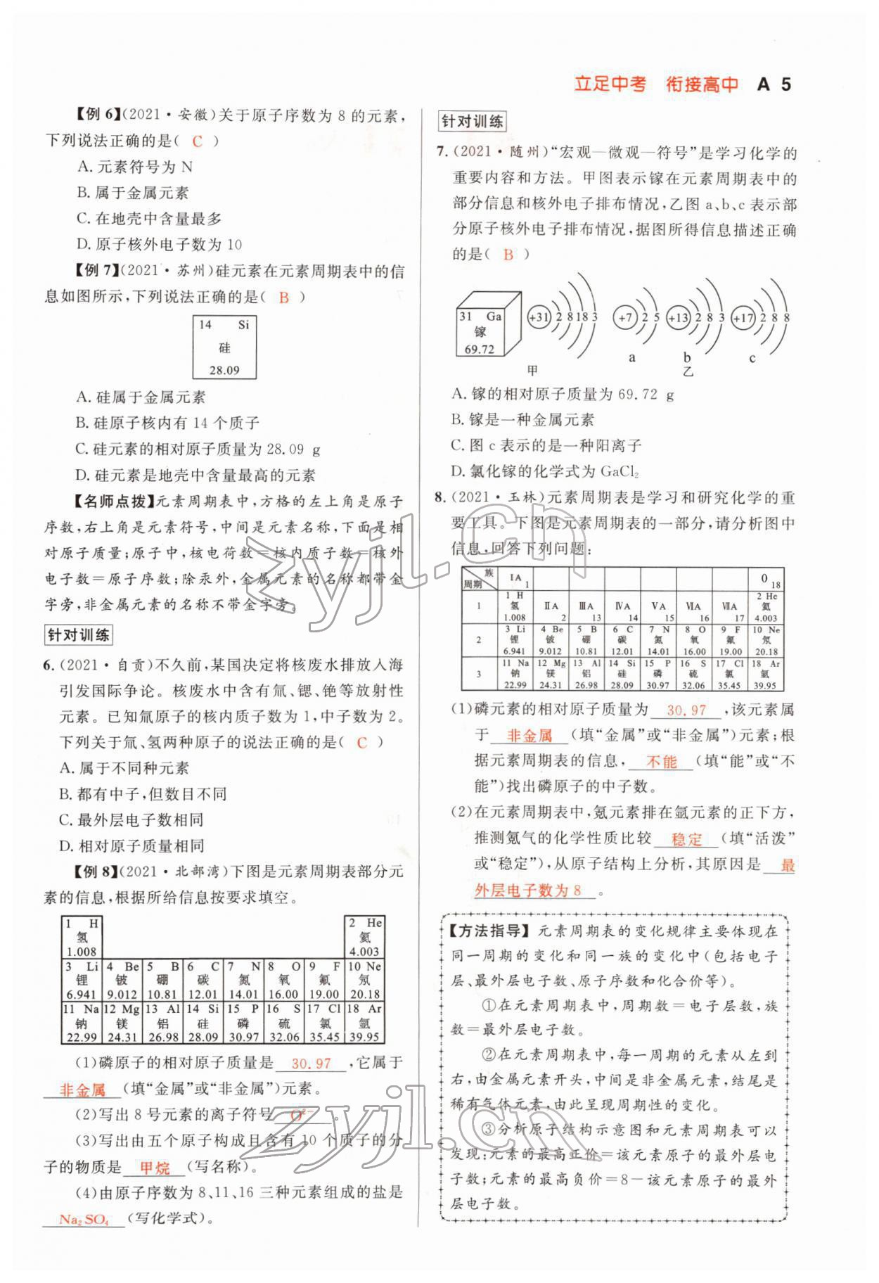 2022年中考先鋒化學甘肅專版吉林出版集團 參考答案第6頁