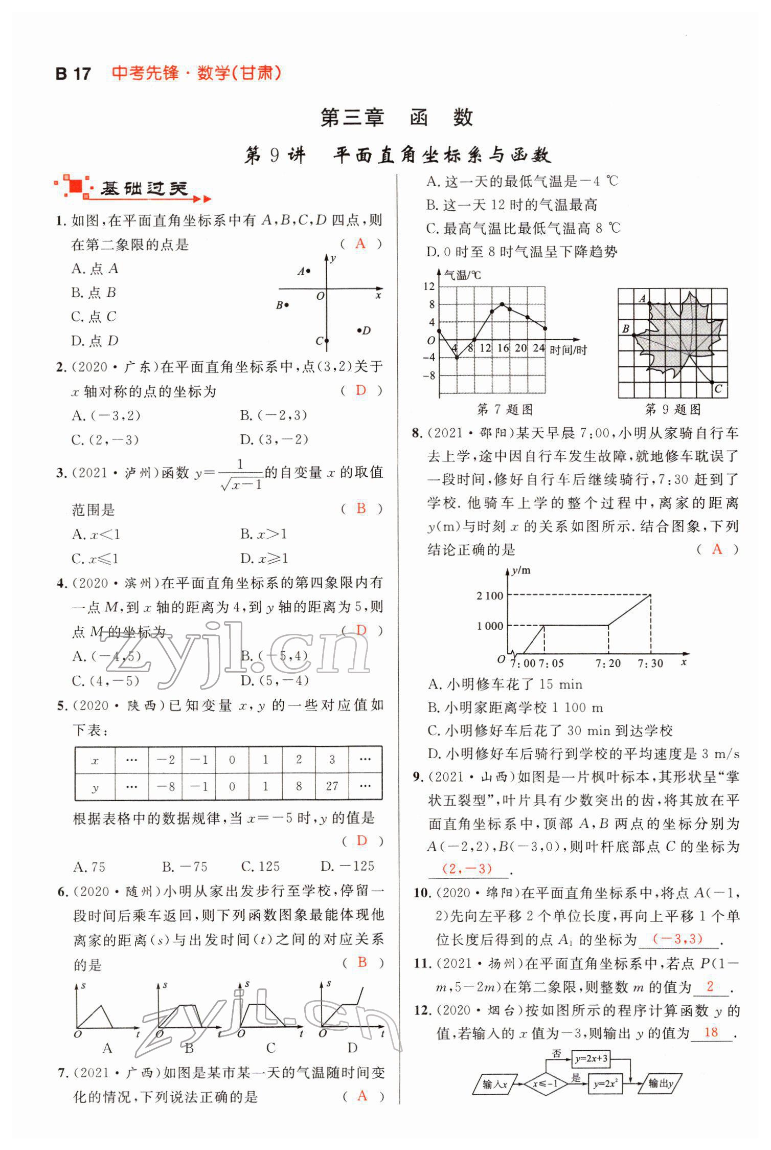 2022年中考先鋒數學甘肅專版吉林出版集團 第17頁