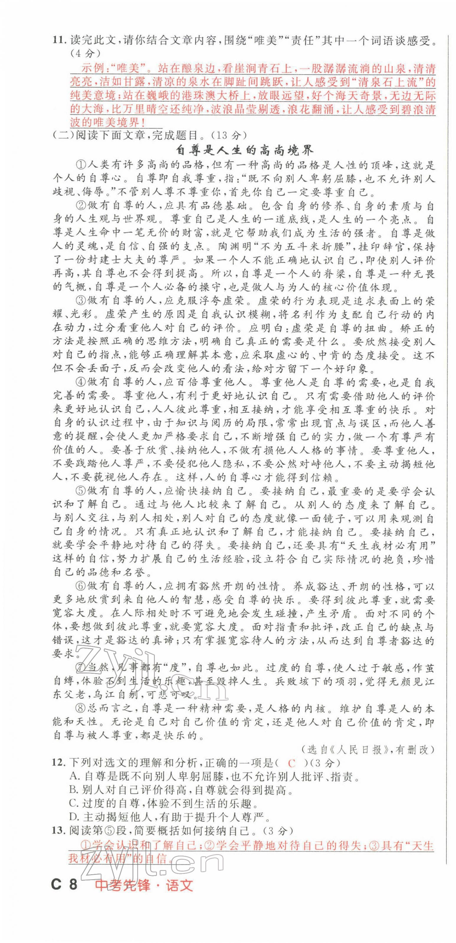 2022年中考先鋒語文人教版甘肅專版吉林出版集團 第22頁