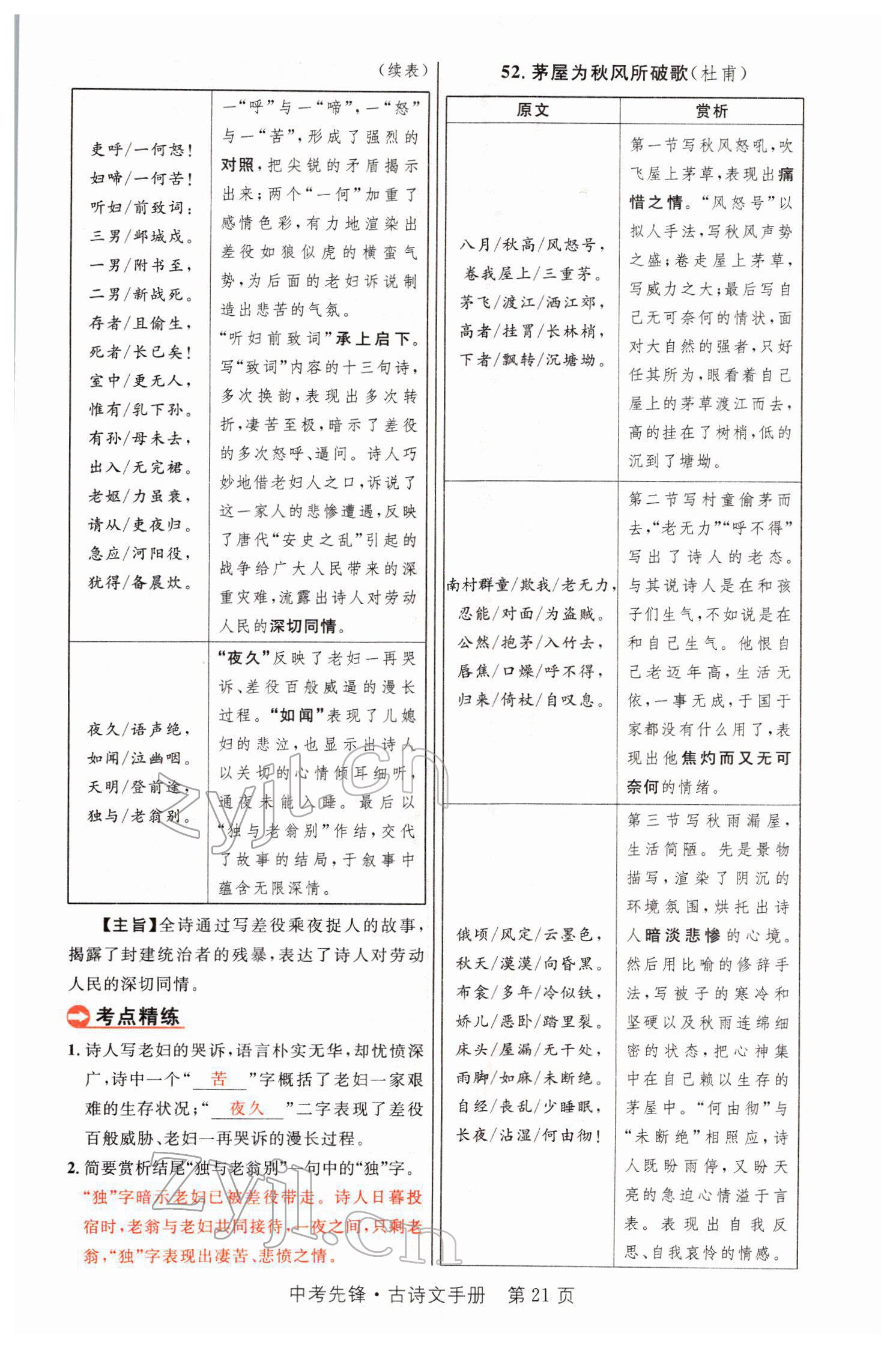2022年中考先鋒語文人教版甘肅專版吉林出版集團 參考答案第46頁