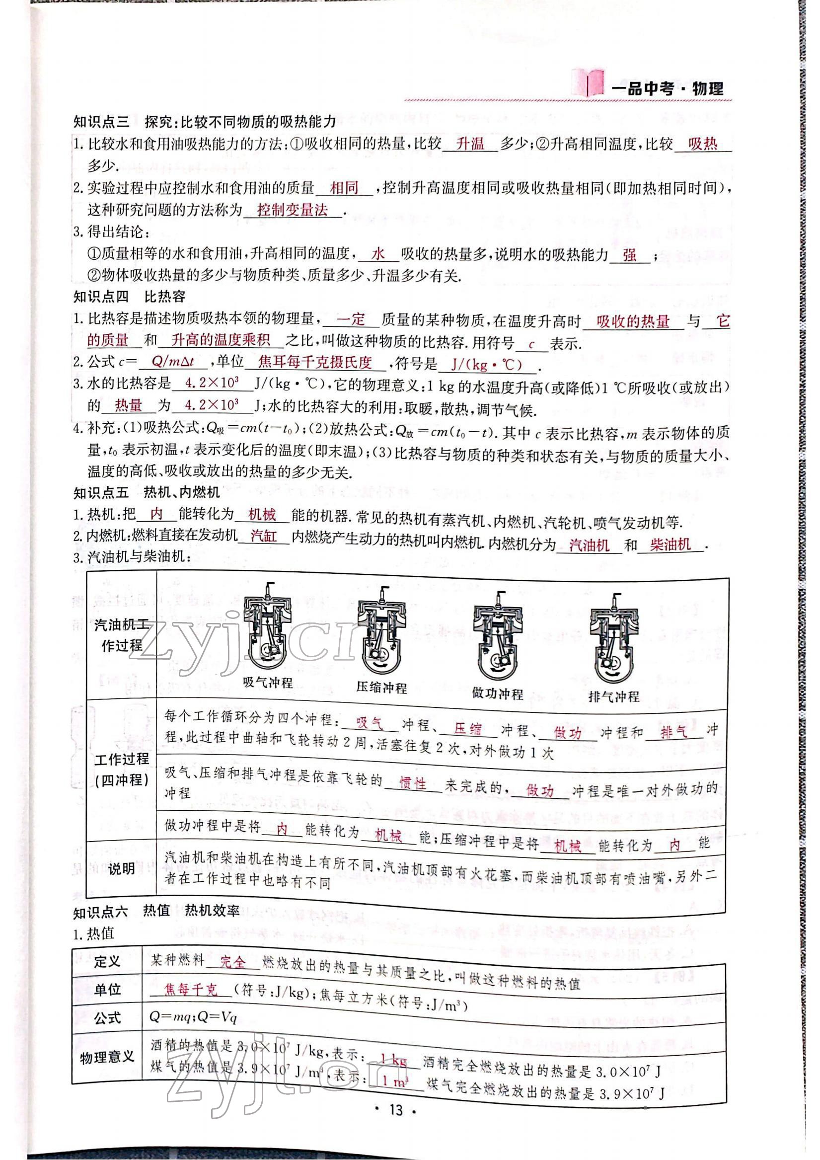 2022年一品中考物理中考 参考答案第15页