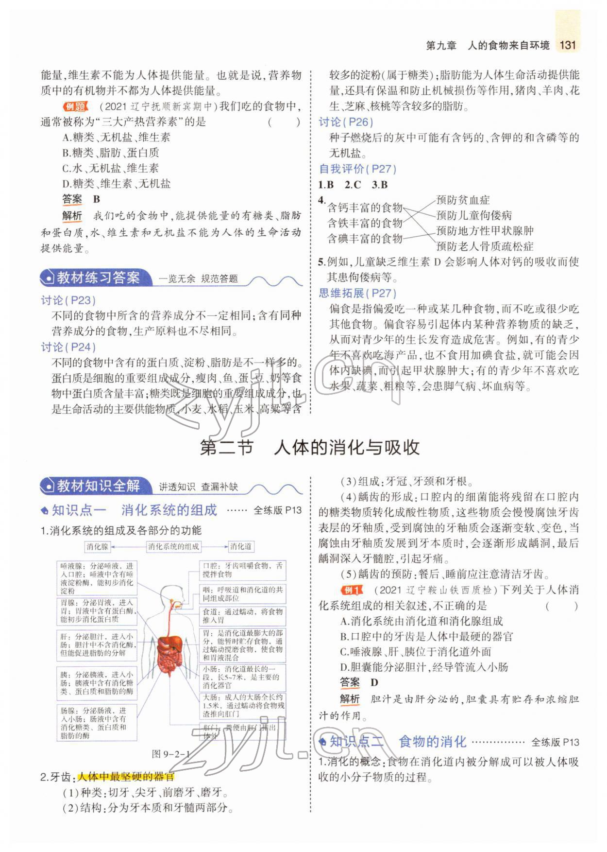 2022年教材課本七年級生物下冊蘇教版 參考答案第13頁