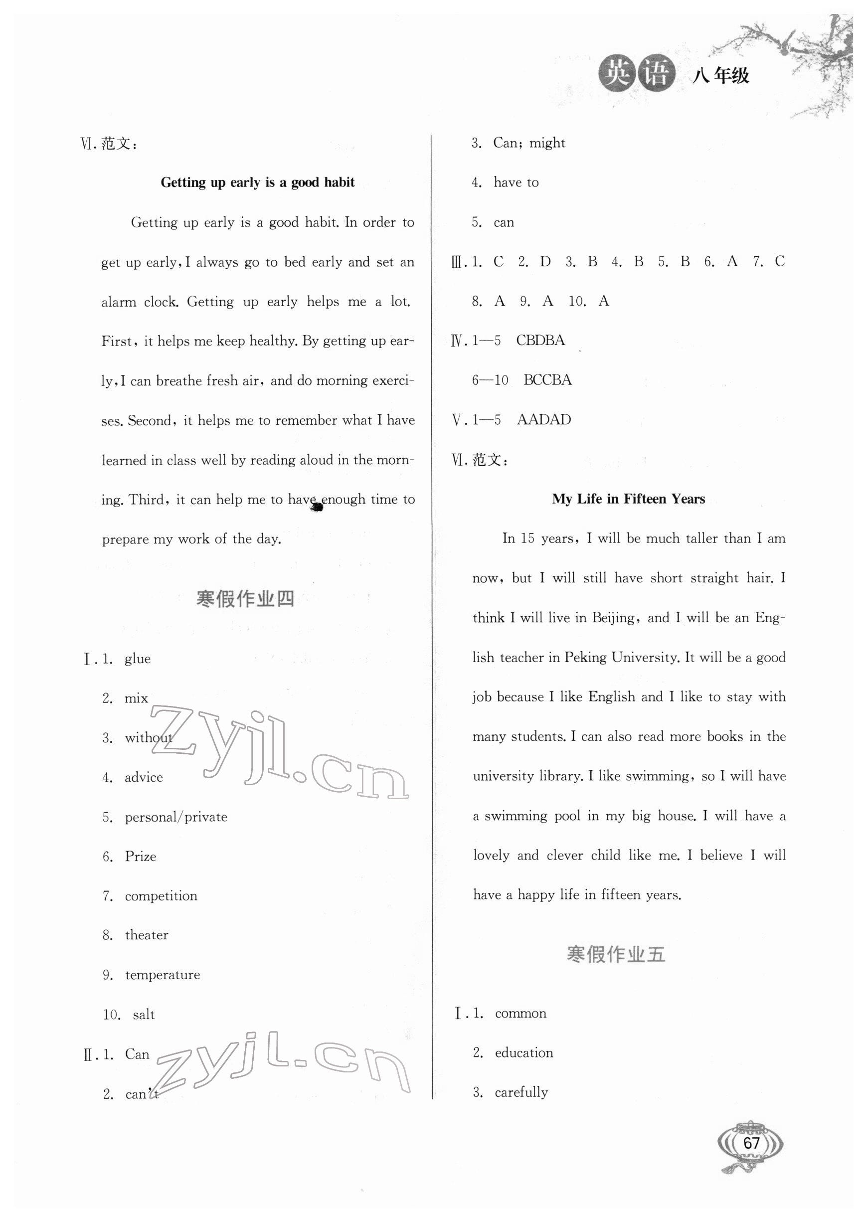 2022年寒假生活八年級(jí)英語河北美術(shù)出版社 第3頁