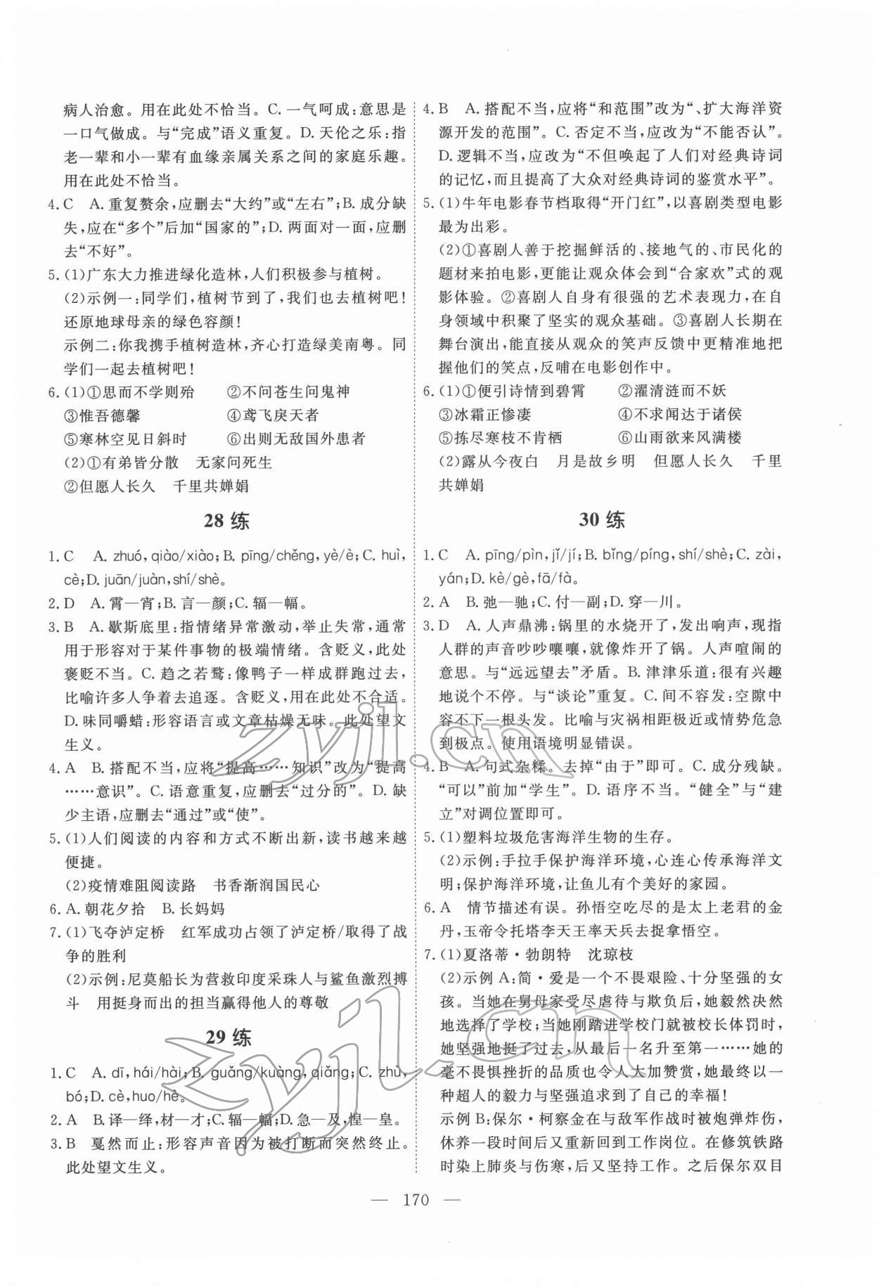 2022年一飛沖天基礎(chǔ)知識訓練語文廣州專版 第10頁