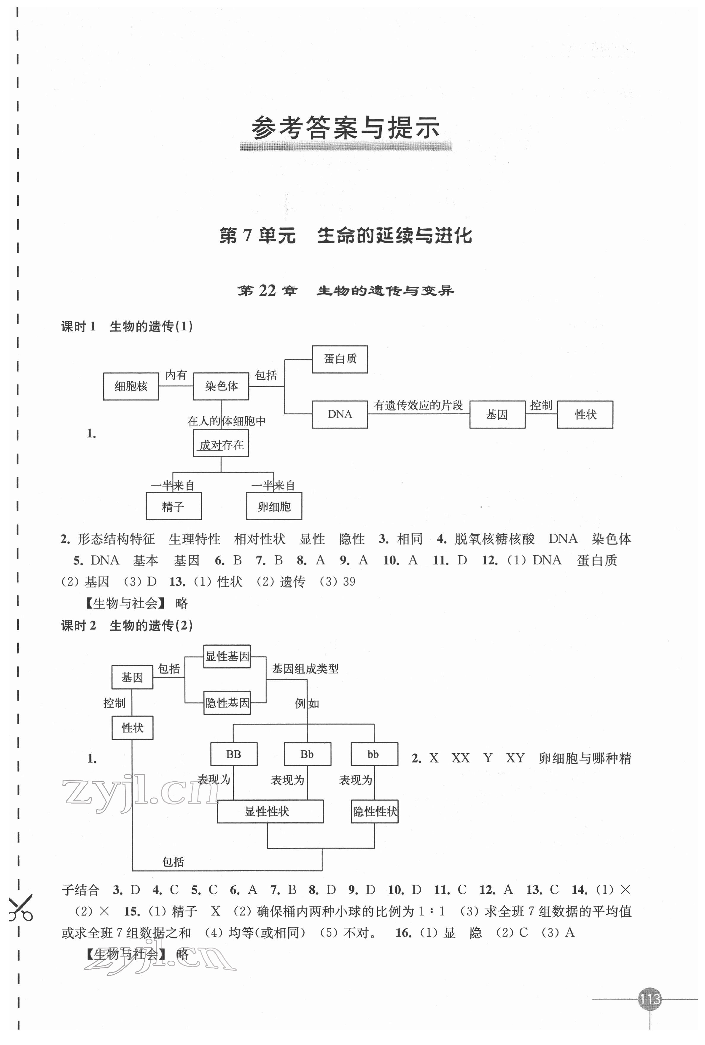 2022年课课练八年级生物学下册苏科版 第1页