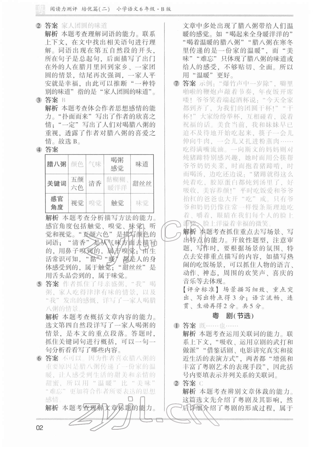 2022年木頭馬閱讀力測評小學(xué)語文六年級培優(yōu)篇B版廣東專版 第2頁