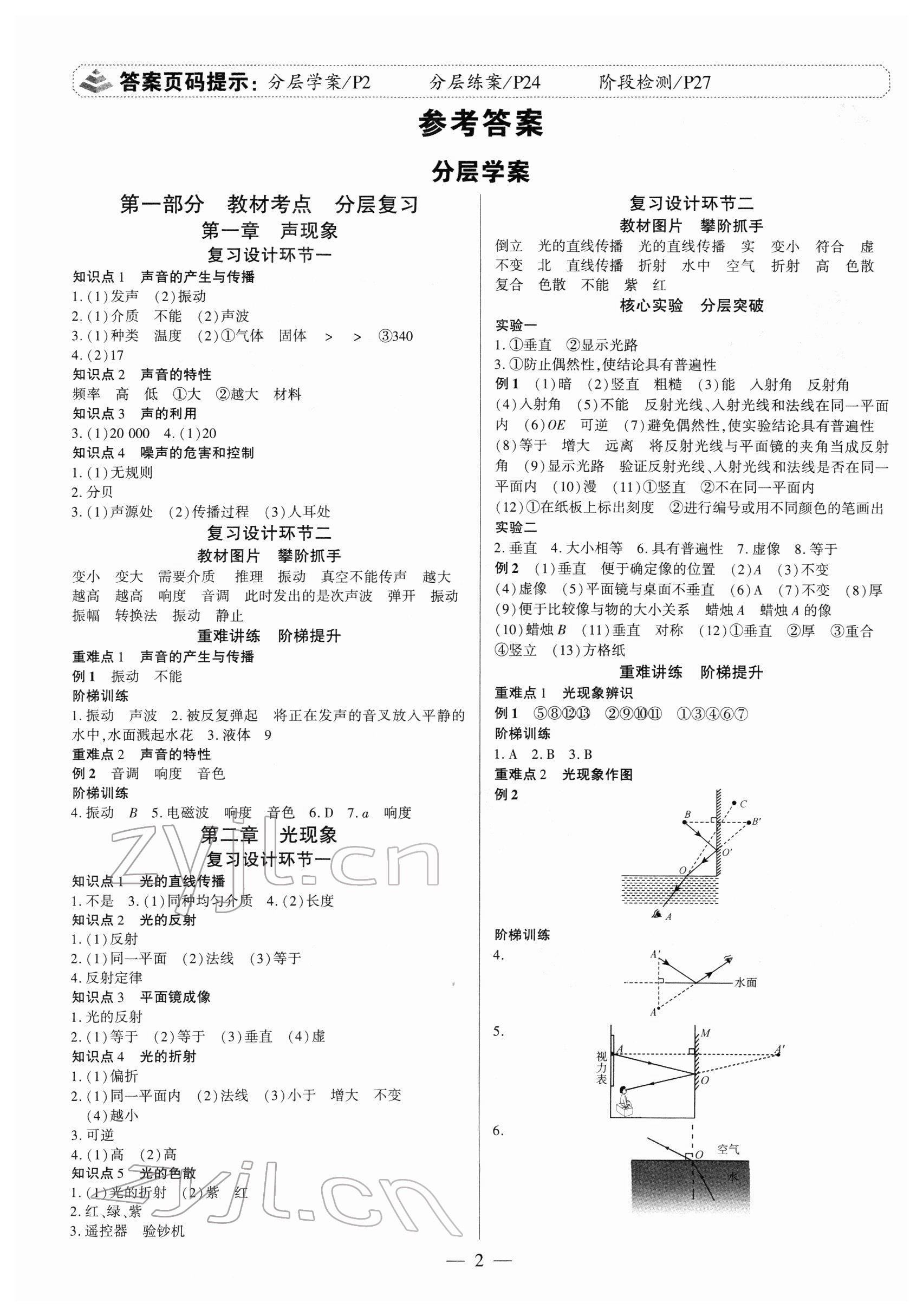 2022年中考通物理河南專版 參考答案第1頁