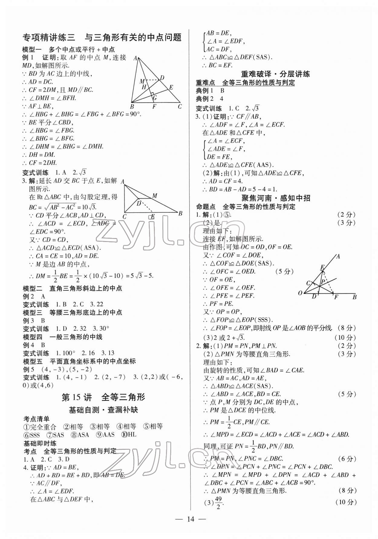 2022年中考通数学河南专版 参考答案第13页