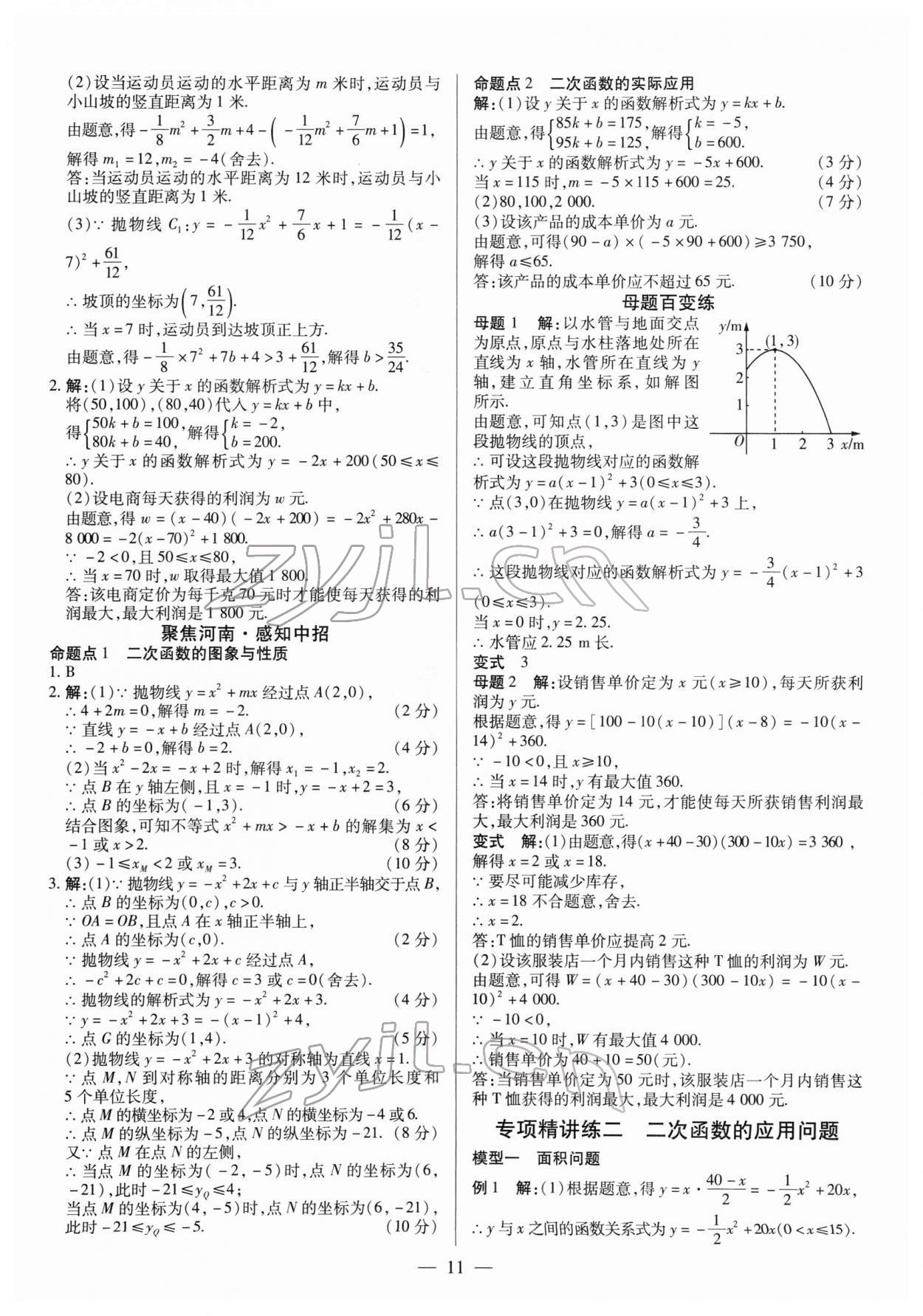 2022年中考通数学河南专版 参考答案第10页