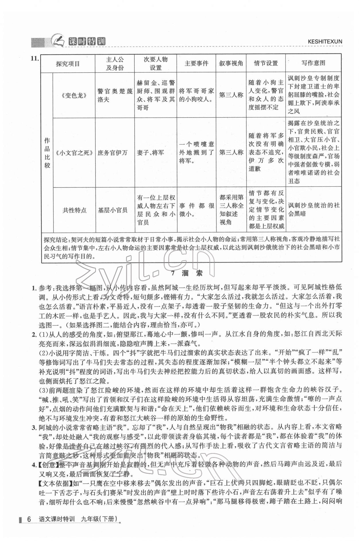 2022年浙江新課程三維目標測評課時特訓九年級語文下冊人教版 第6頁