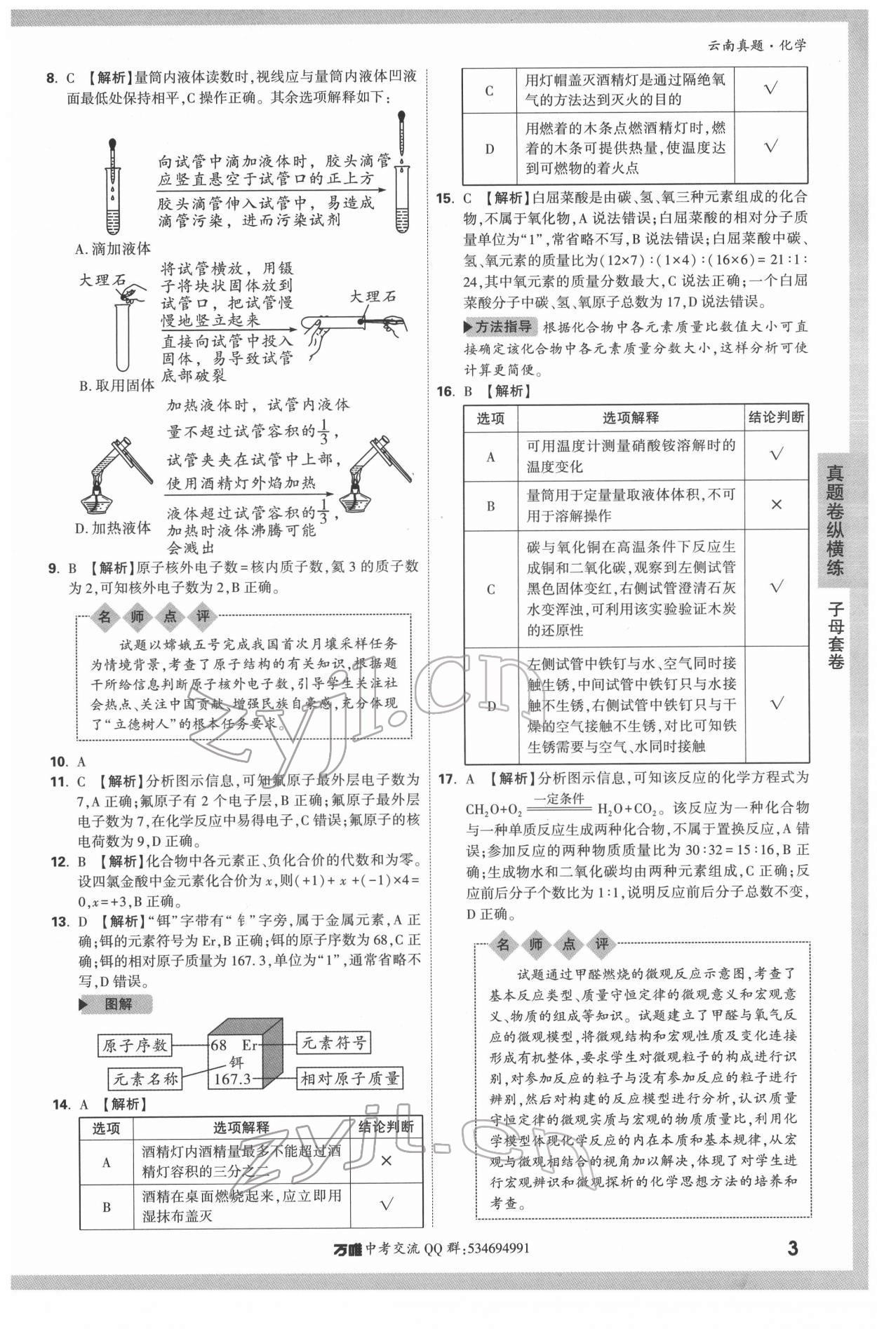 2022年萬唯中考云南真題化學 第3頁