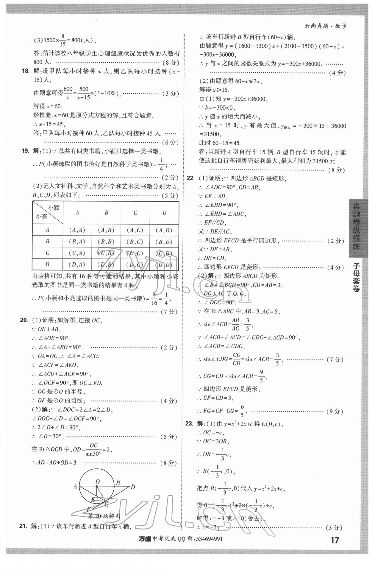 2022年萬唯中考真題數(shù)學云南專版 第17頁