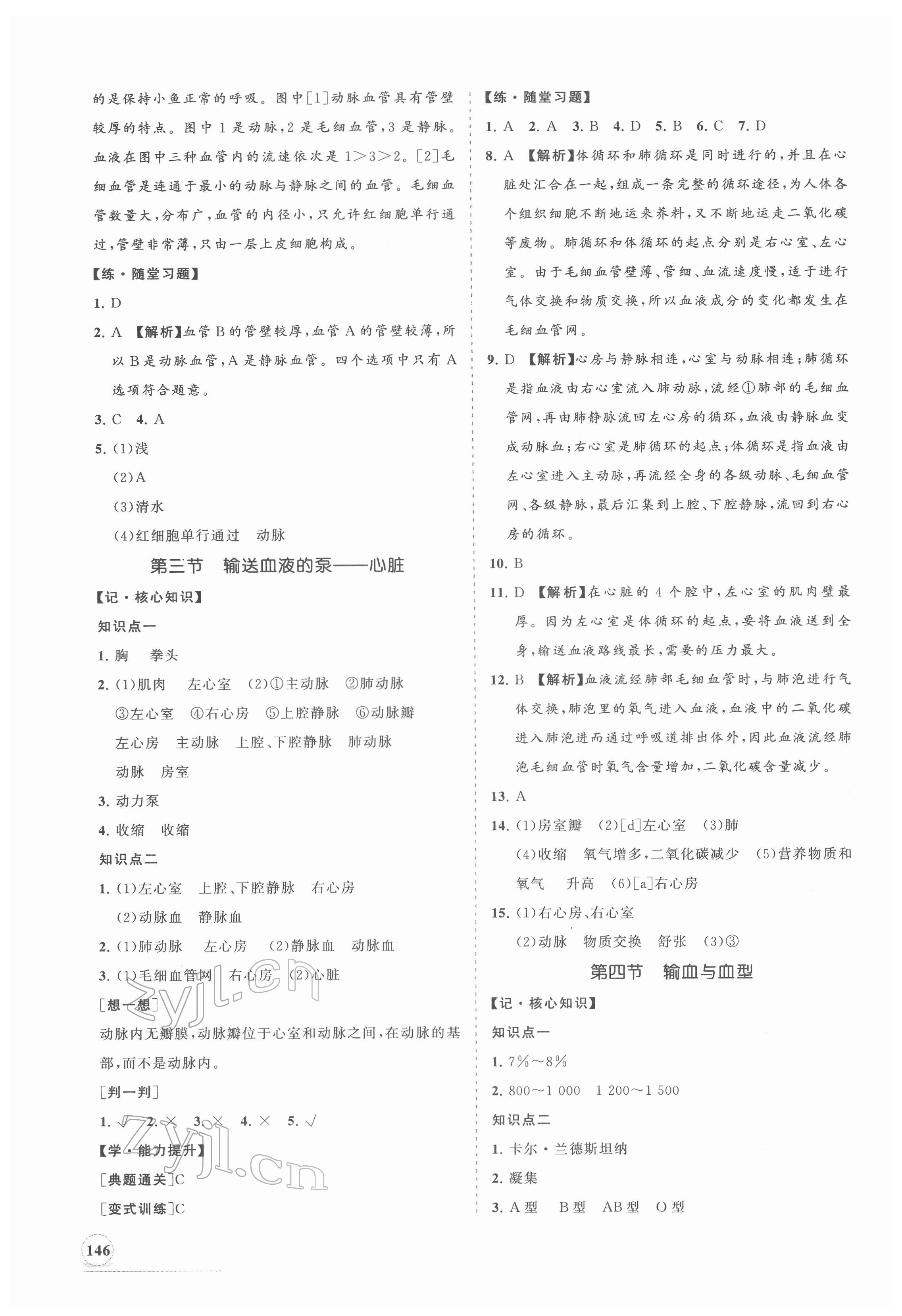 2022年新课程同步练习册七年级生物下册人教版 第6页