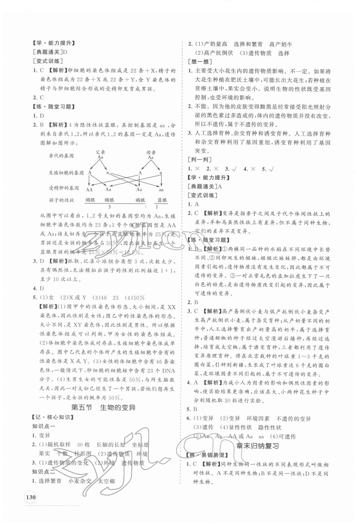 2022年新課程同步練習(xí)冊八年級生物下冊人教版 第6頁