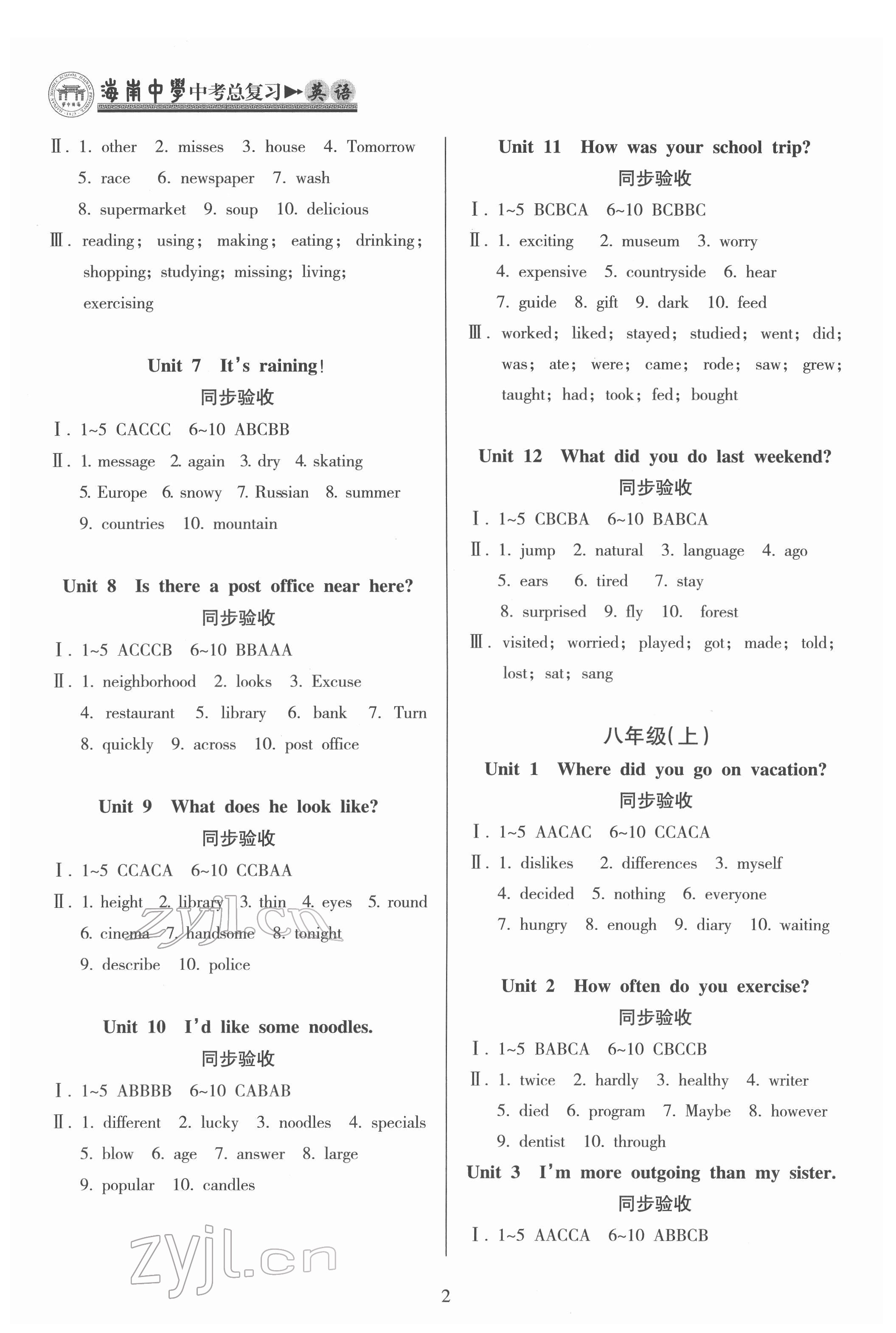 2022年海南中學(xué)中考總復(fù)習(xí)英語(yǔ)人教版 第2頁(yè)