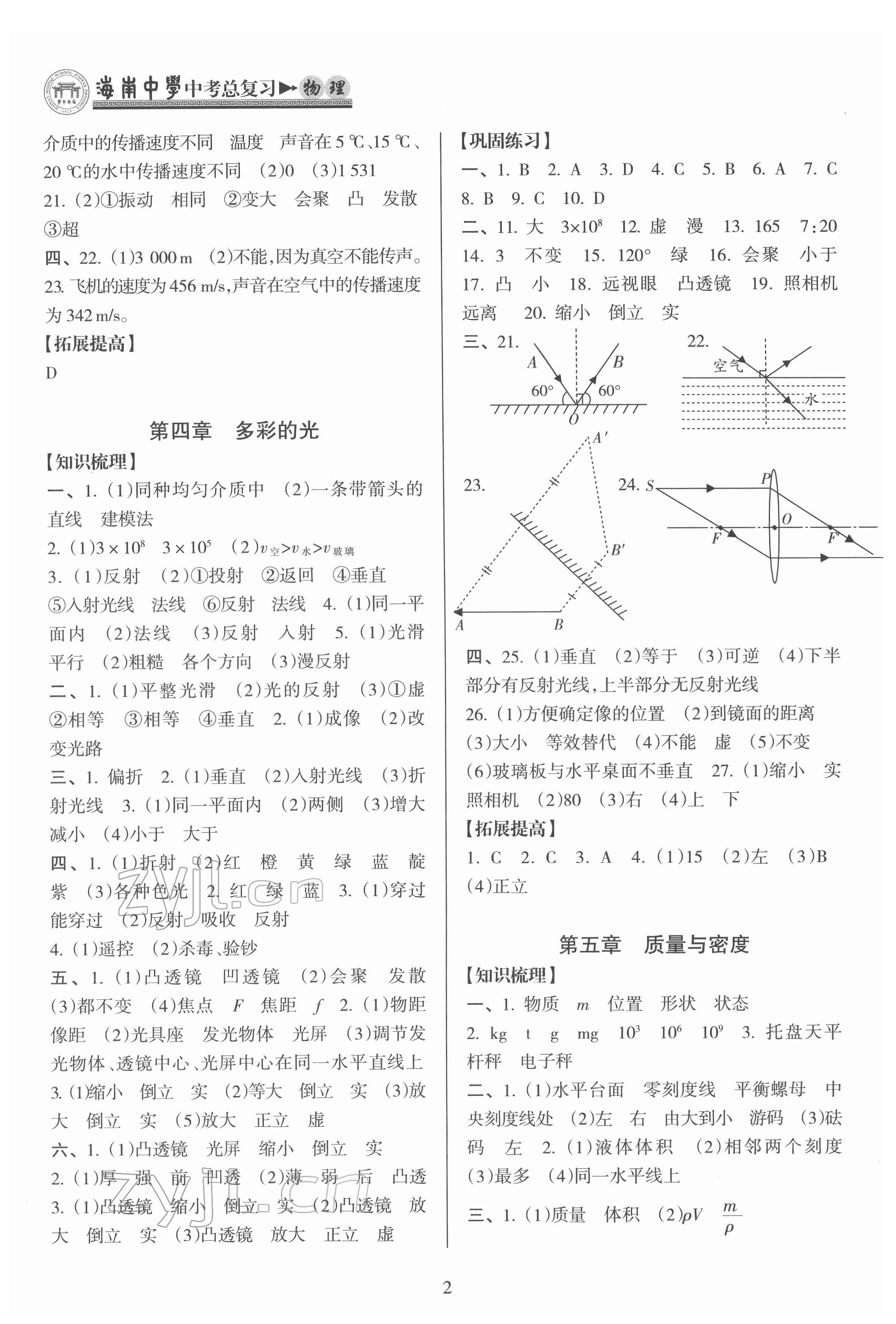 2022年海南中學(xué)中考總復(fù)習(xí)物理滬科版 第2頁(yè)