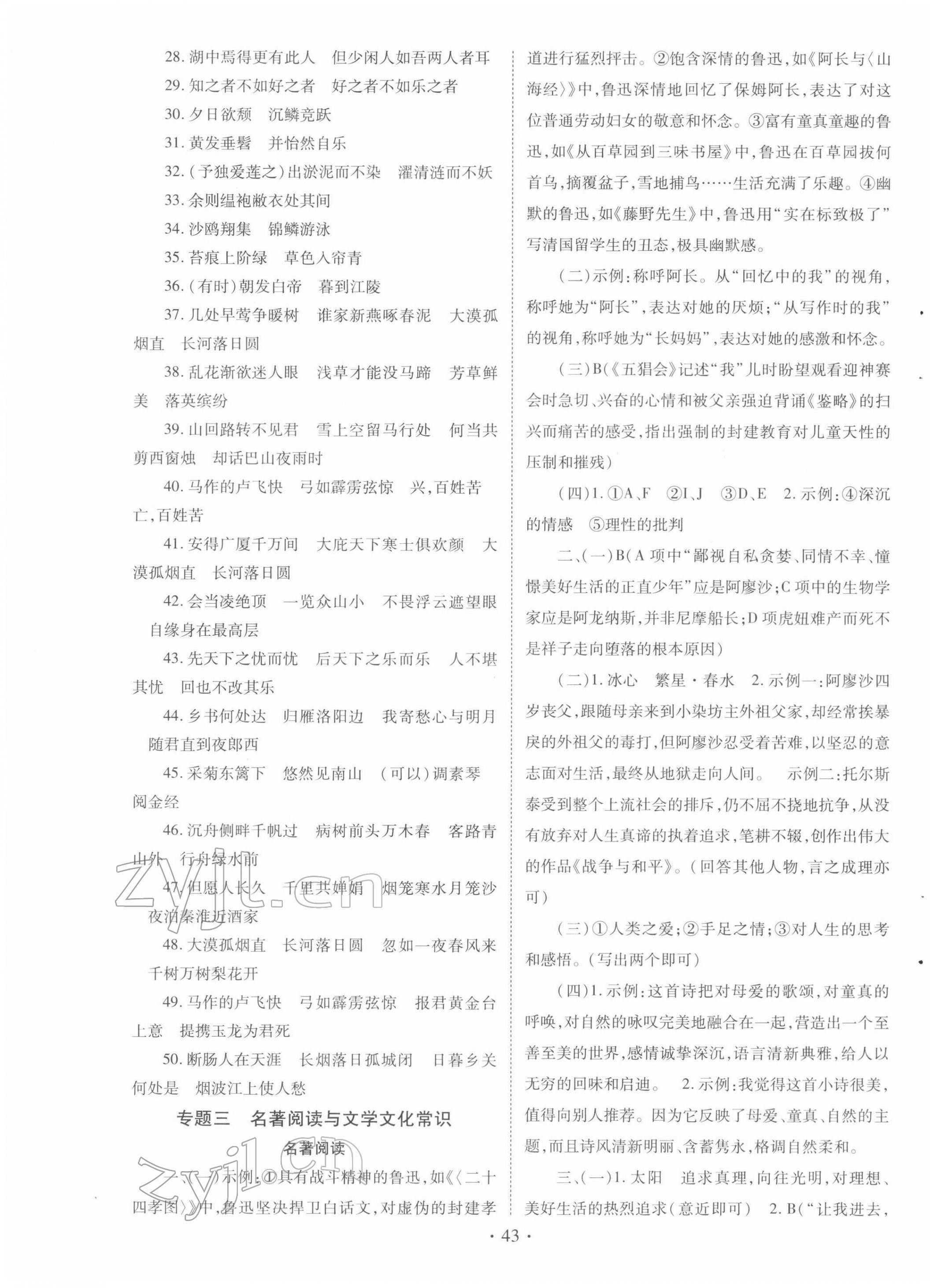 2022年初中畢業(yè)生學業(yè)考試復習指導語文河南專版 第3頁