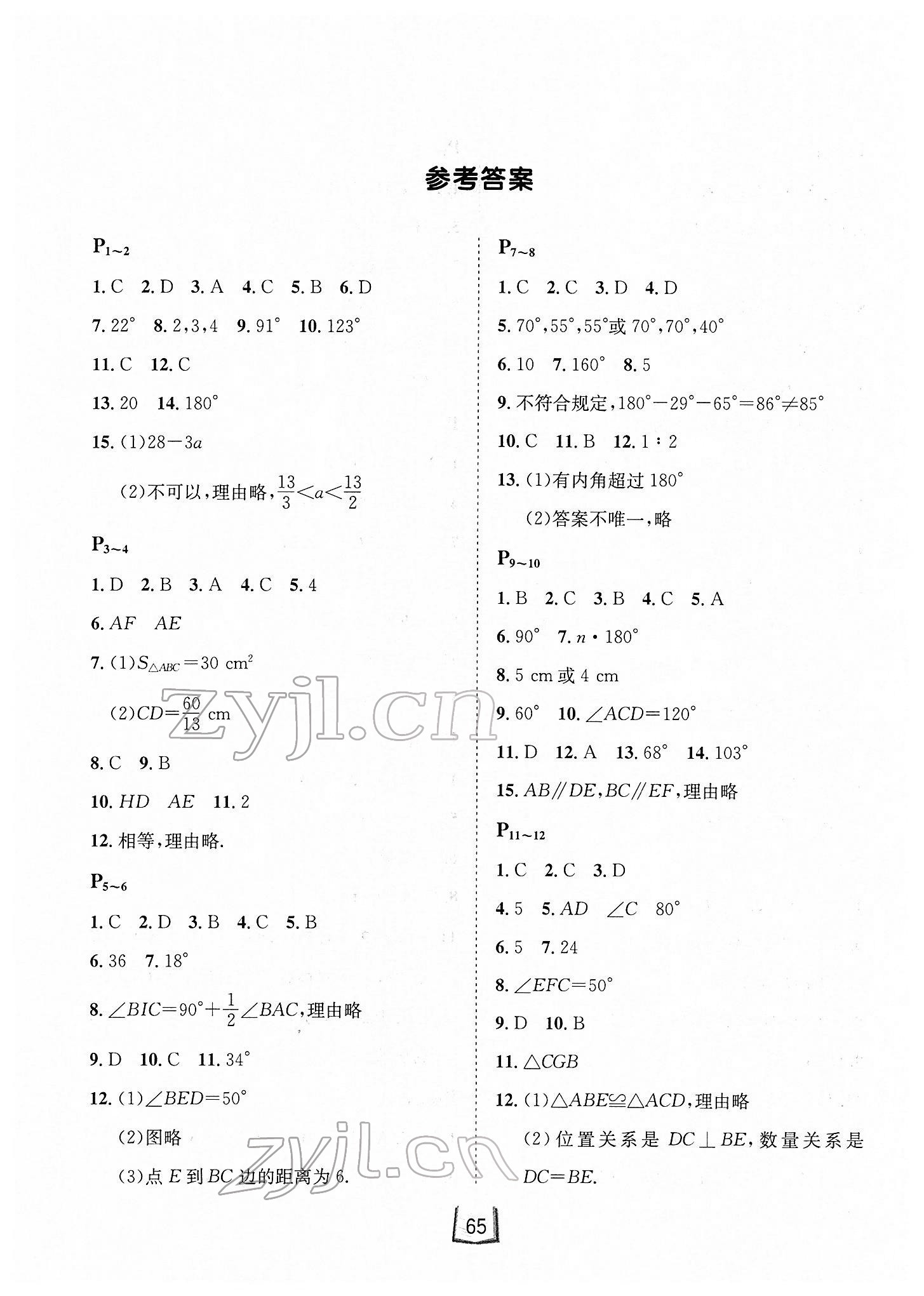 2022年寒假天地八年級數(shù)學(xué)河北少年兒童出版社 第1頁