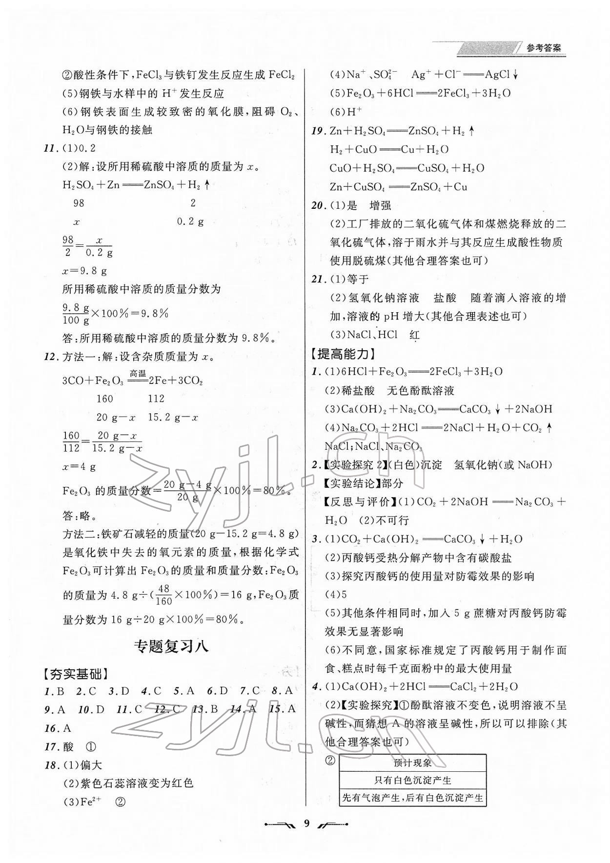 2022年中考全程復(fù)習(xí)訓(xùn)練化學(xué)大連專版 第9頁