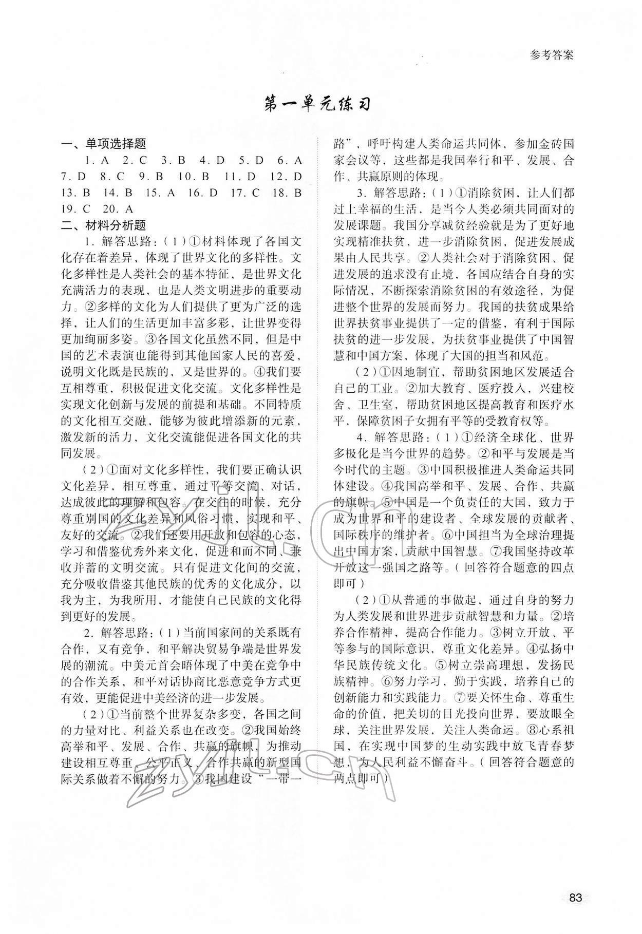 2022年學習實踐手冊九年級道德與法治下冊人教版山東人民出版社 第3頁