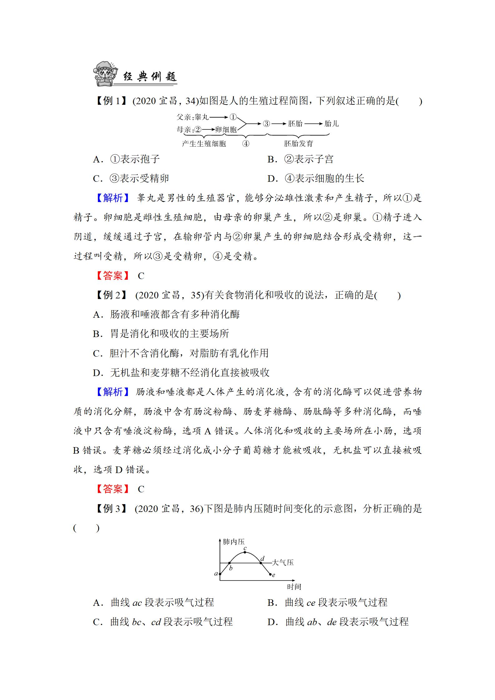 2022年中考復習指南長江少年兒童出版社生物中考人教版宜昌專版 參考答案第40頁