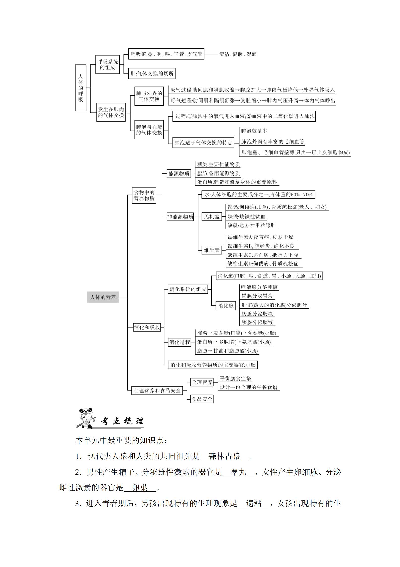 2022年中考復習指南長江少年兒童出版社生物中考人教版宜昌專版 參考答案第38頁