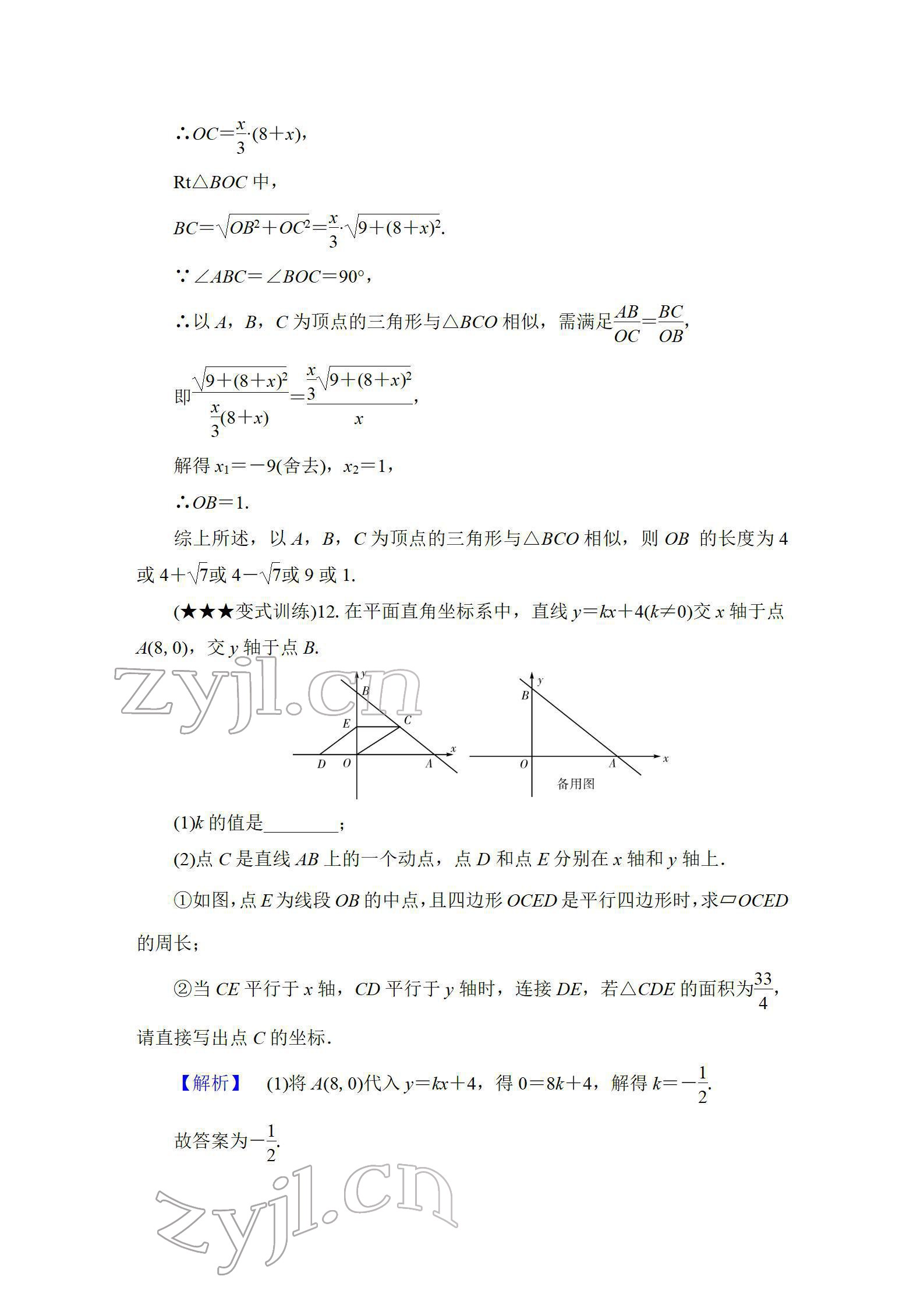 2022年中考復習指南長江少年兒童出版社數(shù)學人教版宜昌專版 參考答案第69頁