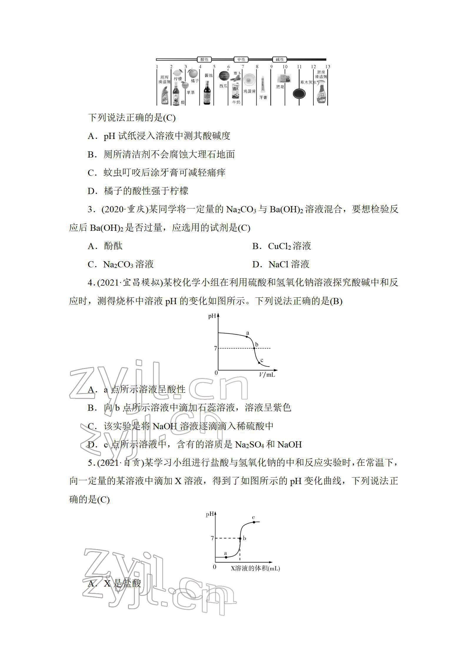 2022年中考復(fù)習(xí)指南長江少年兒童出版社化學(xué)中考人教版 參考答案第42頁