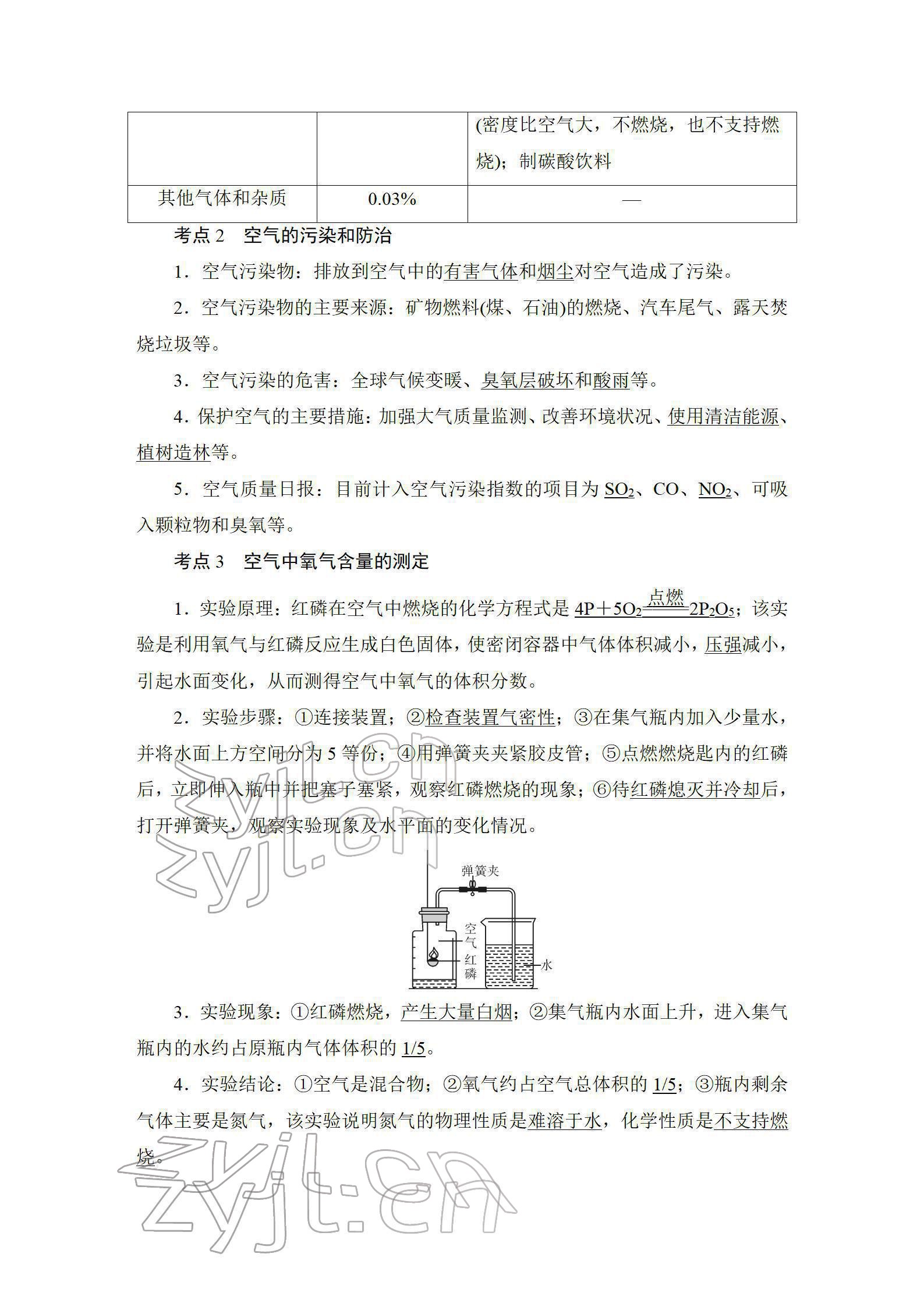 2022年中考復習指南長江少年兒童出版社化學中考人教版 參考答案第22頁