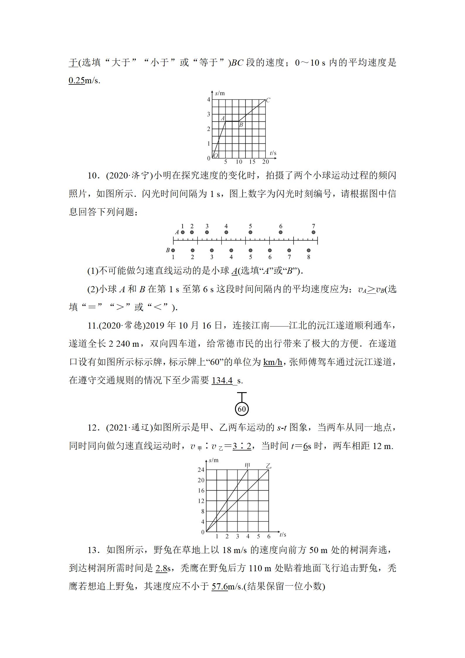 2022年中考復習指南長江少年兒童出版社物理中考人教版宜昌專版 參考答案第3頁