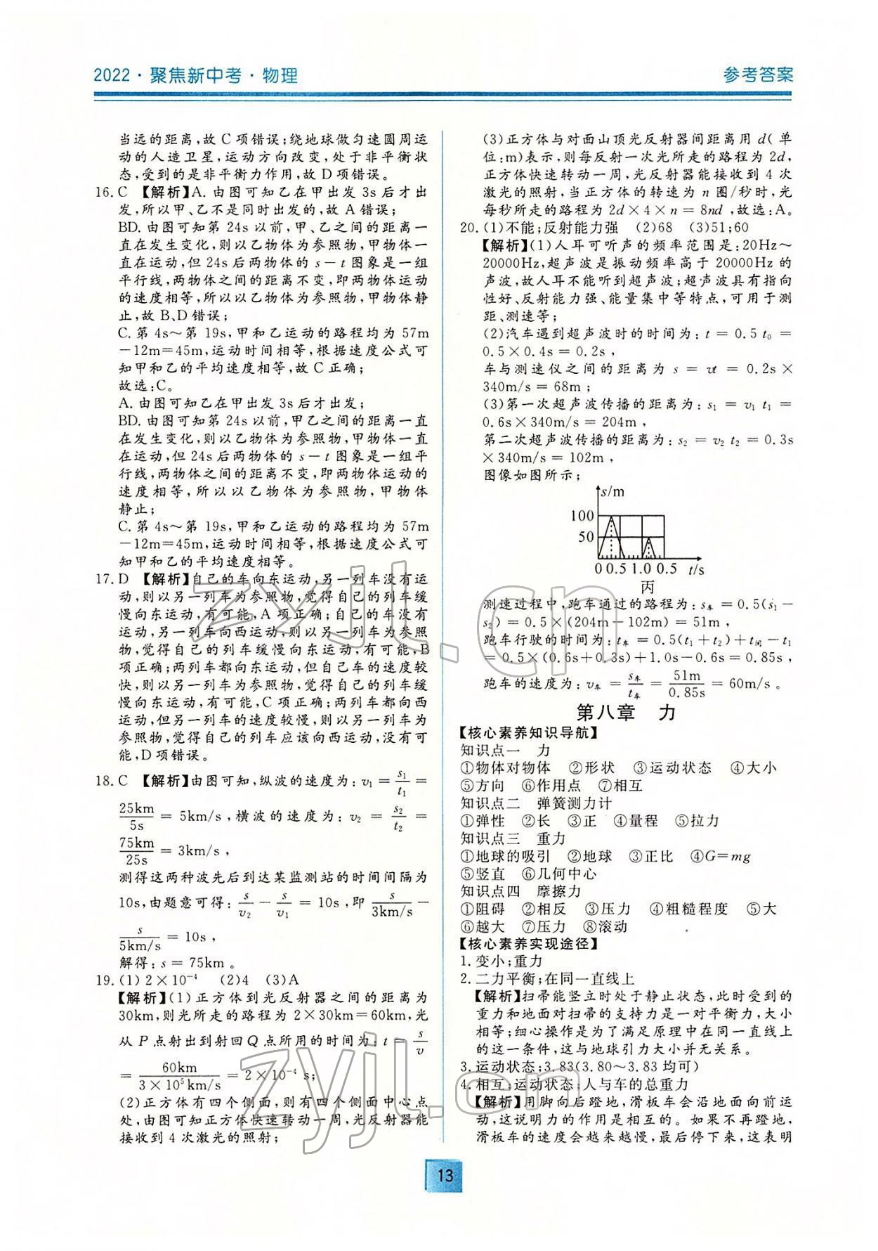 2022年聚焦新中考物理 參考答案第13頁