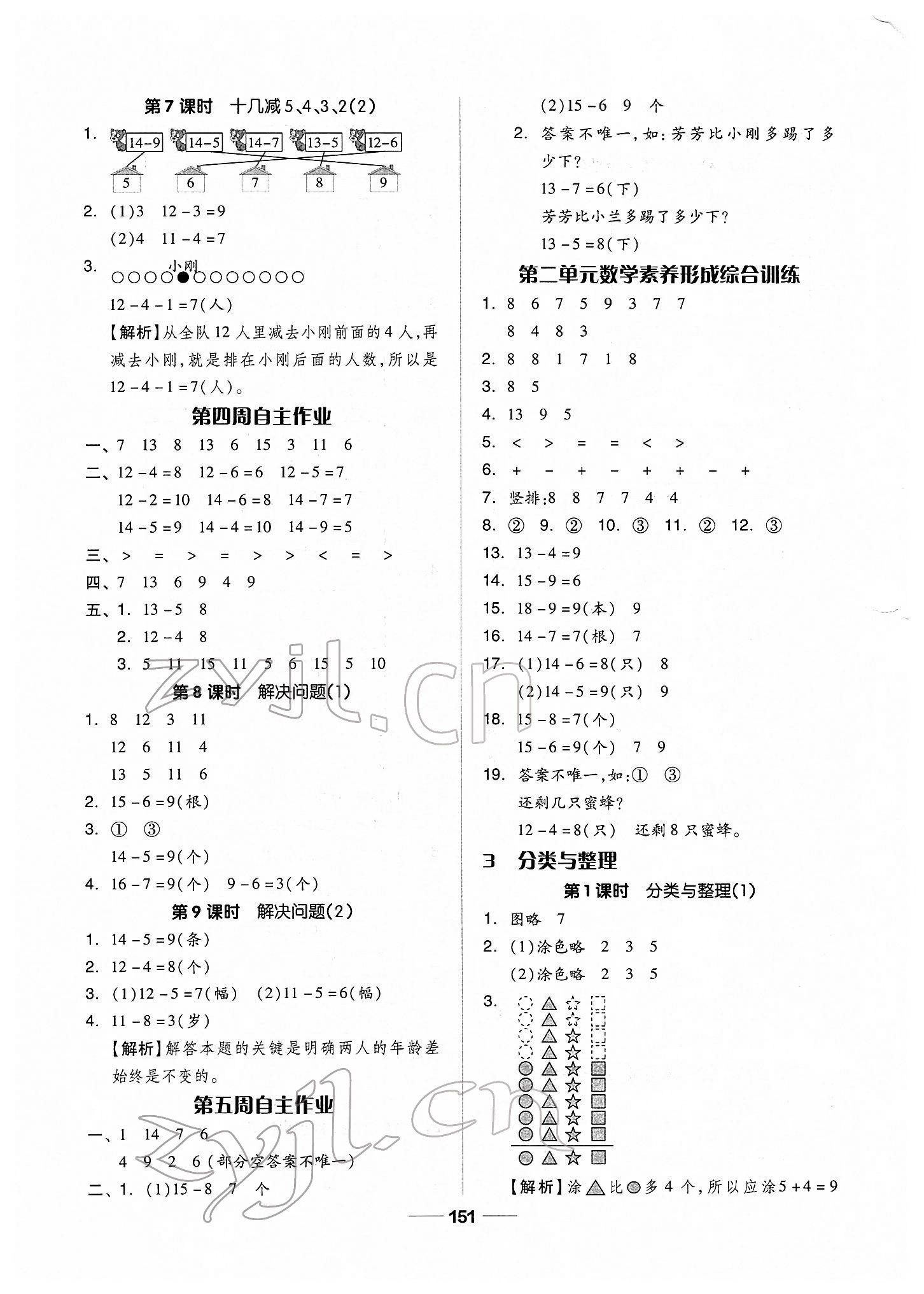 2022年新思維伴你學(xué)單元達(dá)標(biāo)測(cè)試卷一年級(jí)數(shù)學(xué)下冊(cè)人教版 第3頁