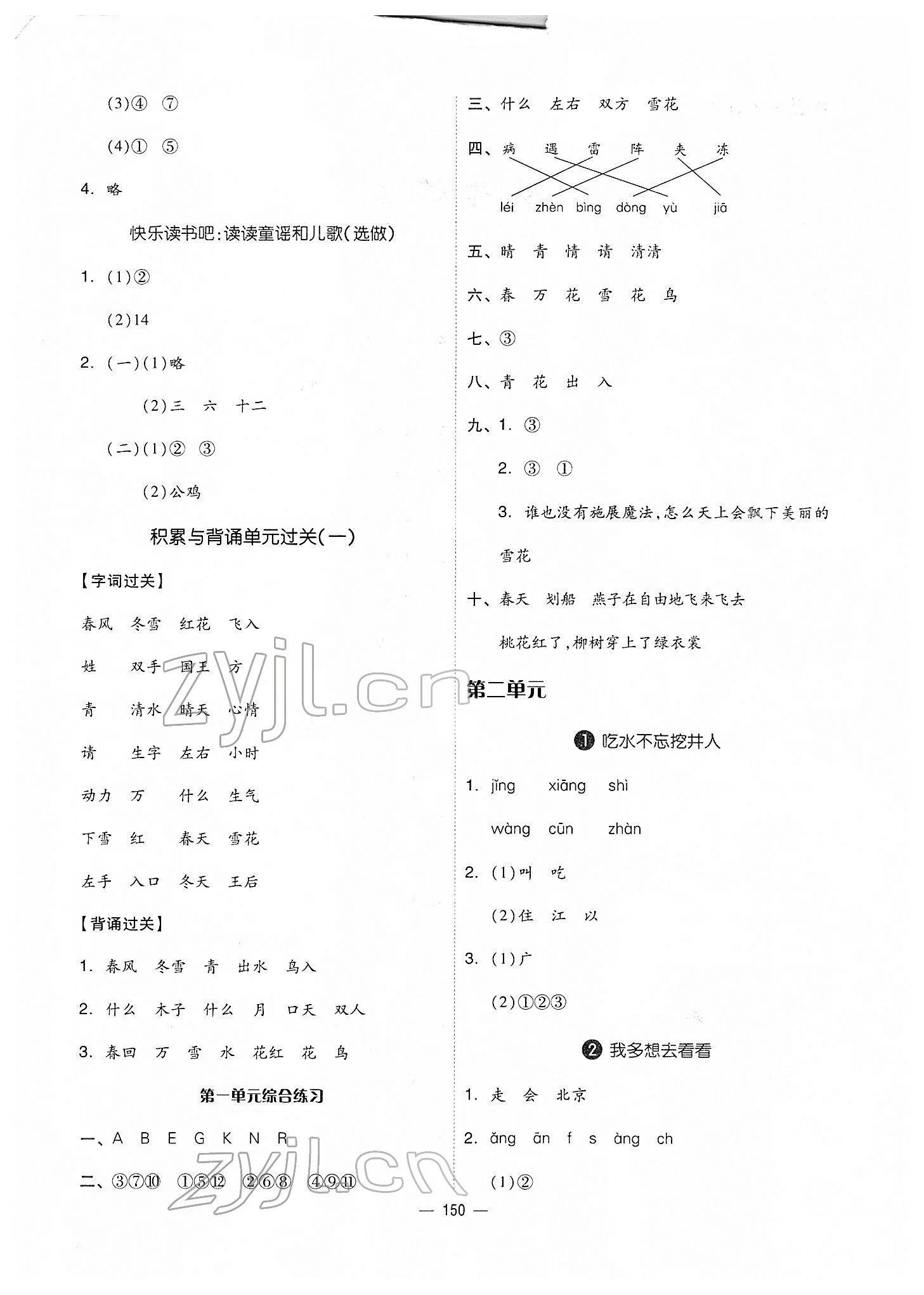 2022年新思維伴你學(xué)單元達(dá)標(biāo)測(cè)試卷一年級(jí)語(yǔ)文下冊(cè)人教版 第2頁(yè)