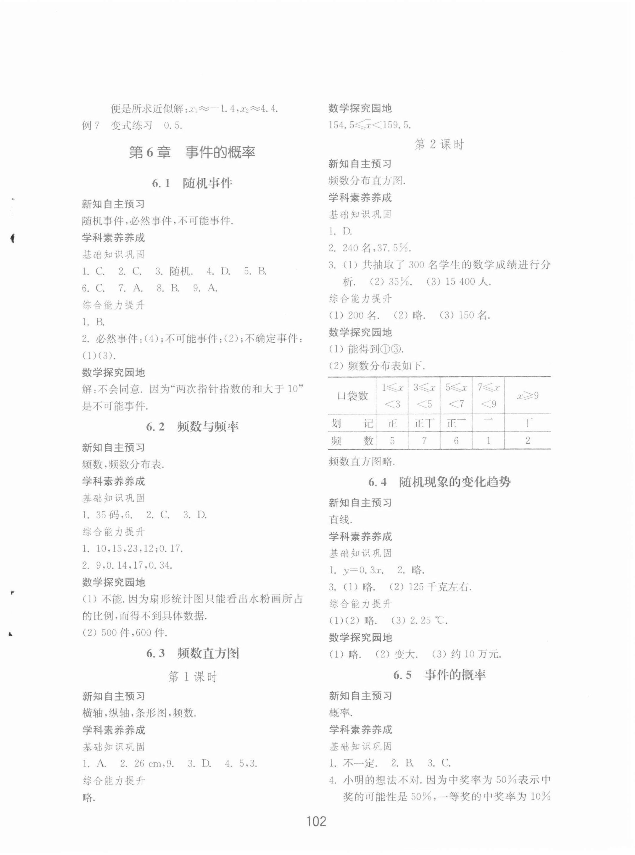 2022年初中基礎(chǔ)訓(xùn)練山東教育出版社九年級(jí)數(shù)學(xué)下冊(cè)青島版 參考答案第6頁