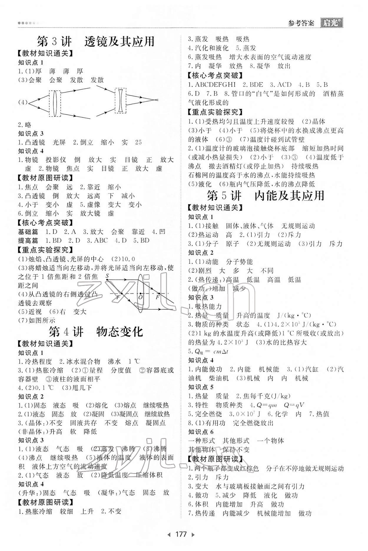 2022年啟光中考全程復(fù)習(xí)方案物理河北專版 參考答案第2頁