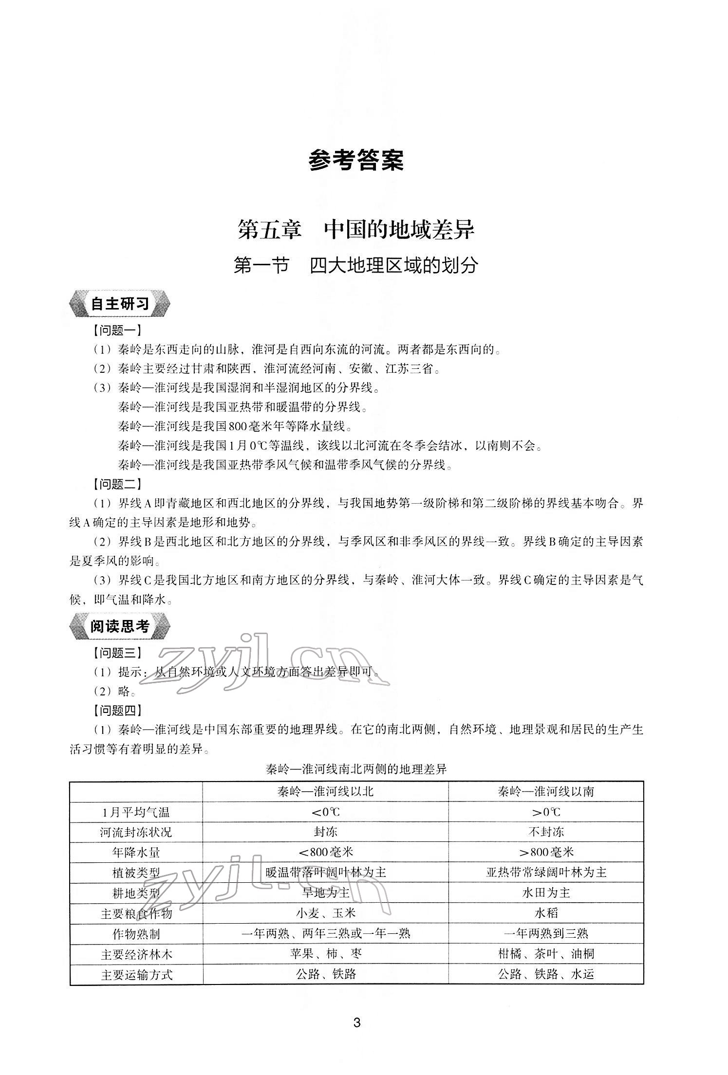 2022年地理新編助學(xué)讀本八年級(jí)下冊(cè)湘教版 參考答案第1頁(yè)