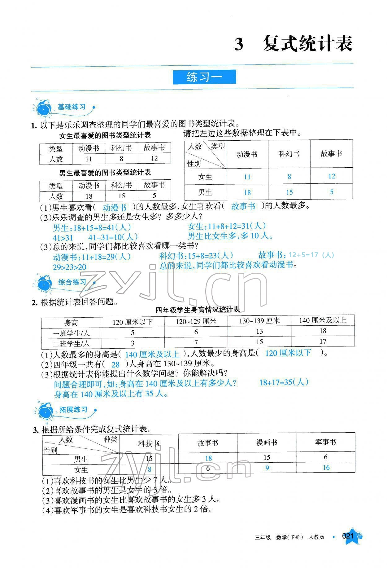 2022年學(xué)習(xí)之友三年級數(shù)學(xué)下冊人教版 參考答案第22頁