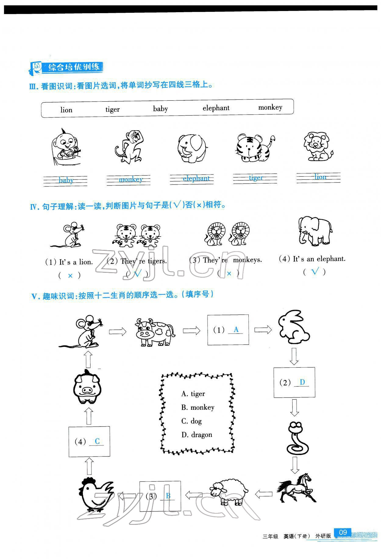 2022年學(xué)習(xí)之友三年級(jí)英語(yǔ)下冊(cè)外研版 參考答案第10頁(yè)