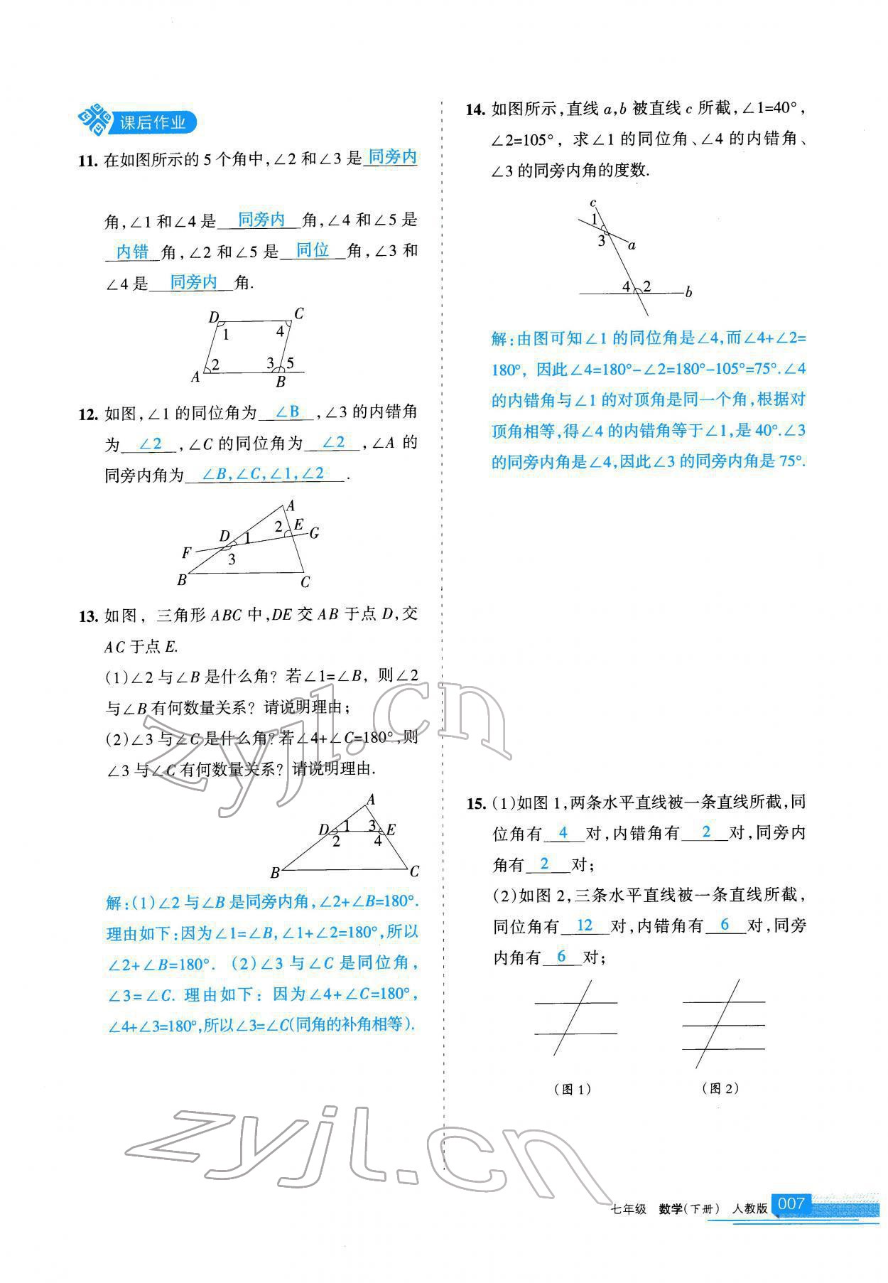 2022年學(xué)習(xí)之友七年級數(shù)學(xué)下冊人教版 參考答案第8頁