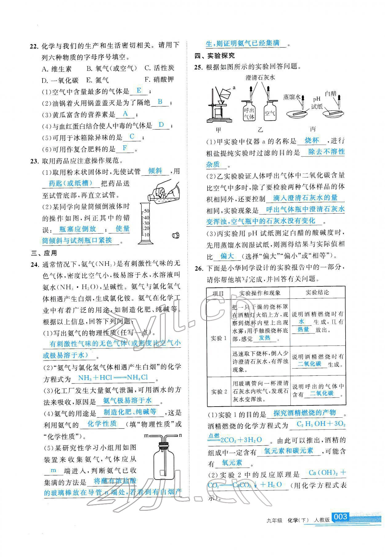 2022年學習之友九年級化學下冊人教版 參考答案第4頁