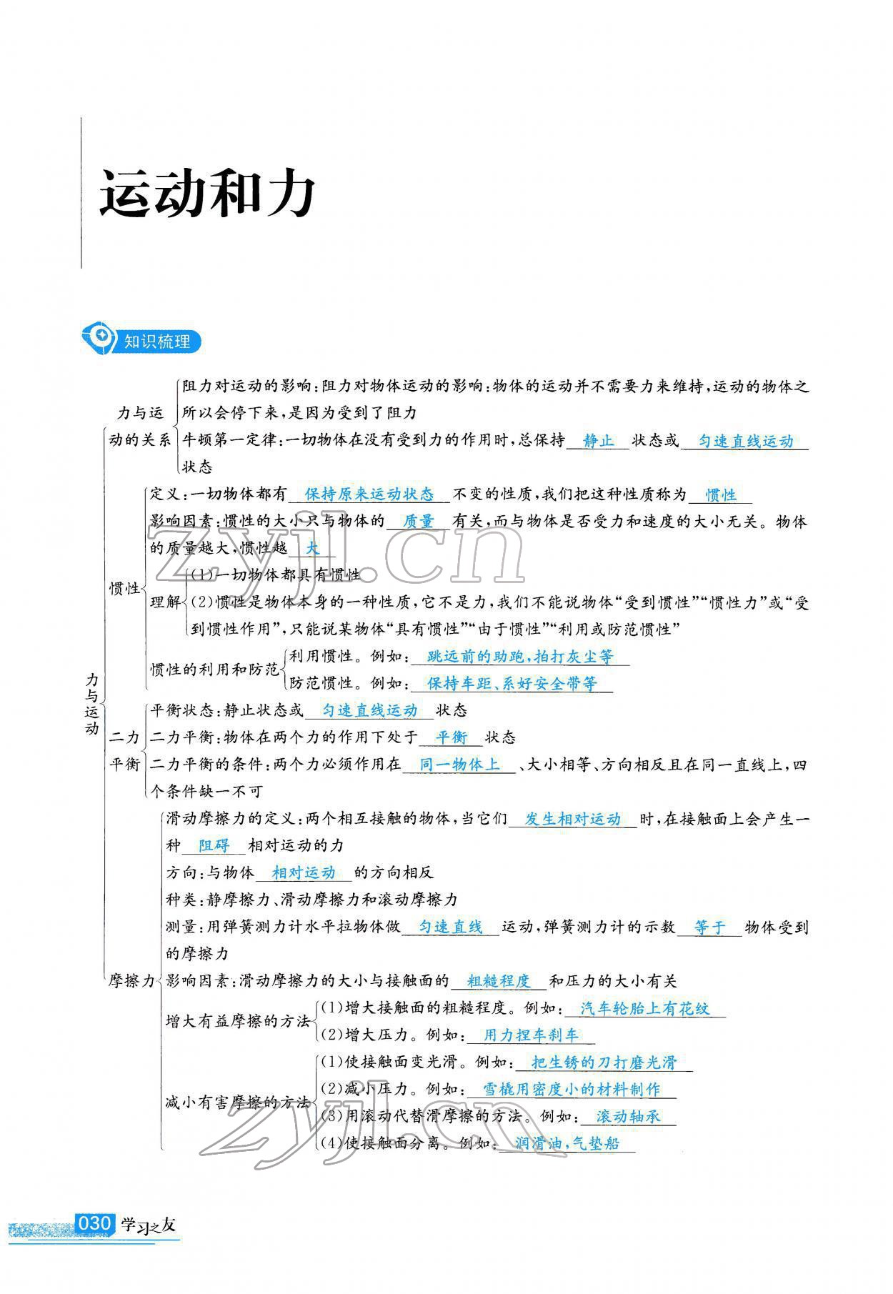 2022年學習之友九年級物理下冊人教版 參考答案第30頁