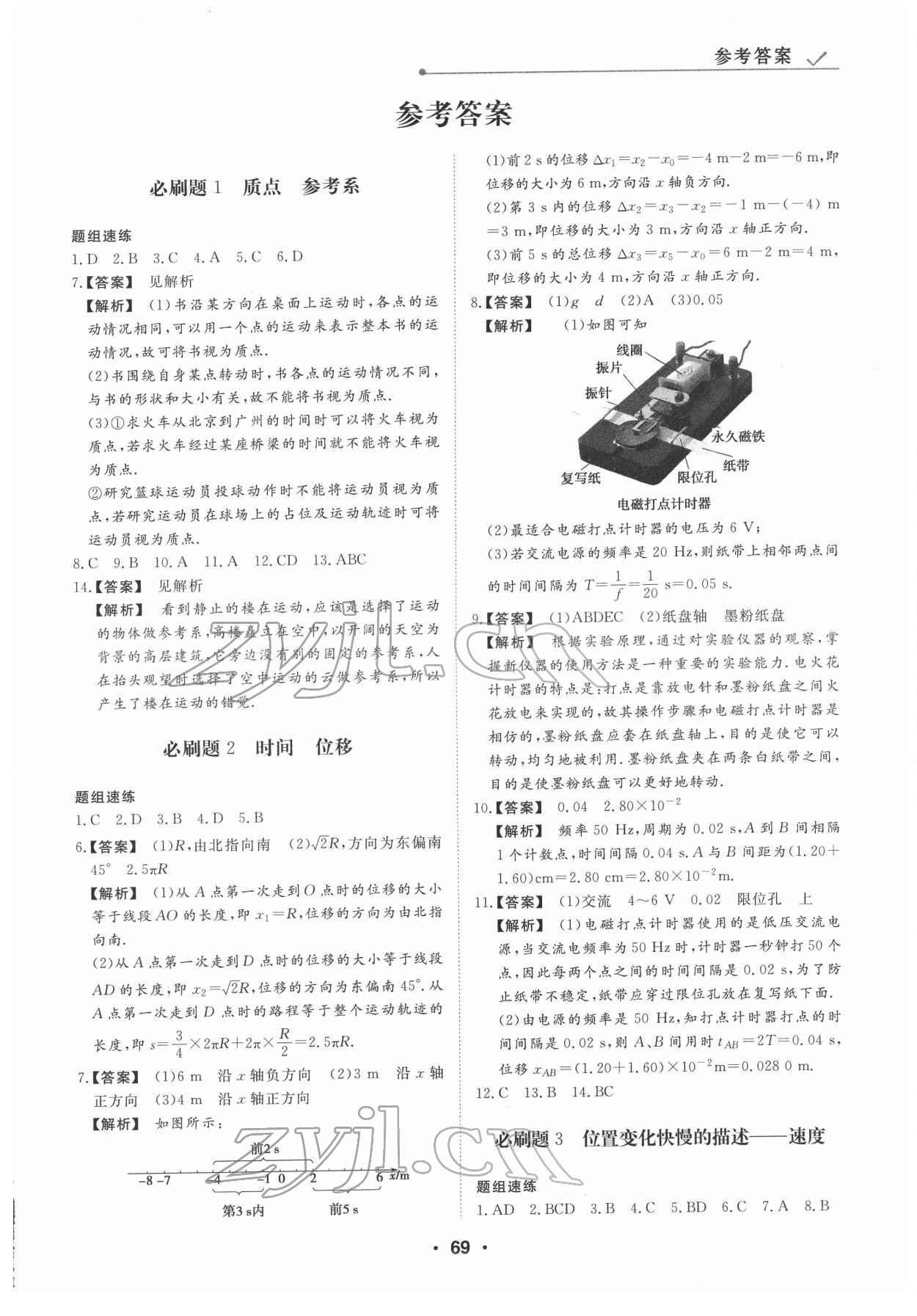 2022年高中假日必刷題高一物理 第1頁