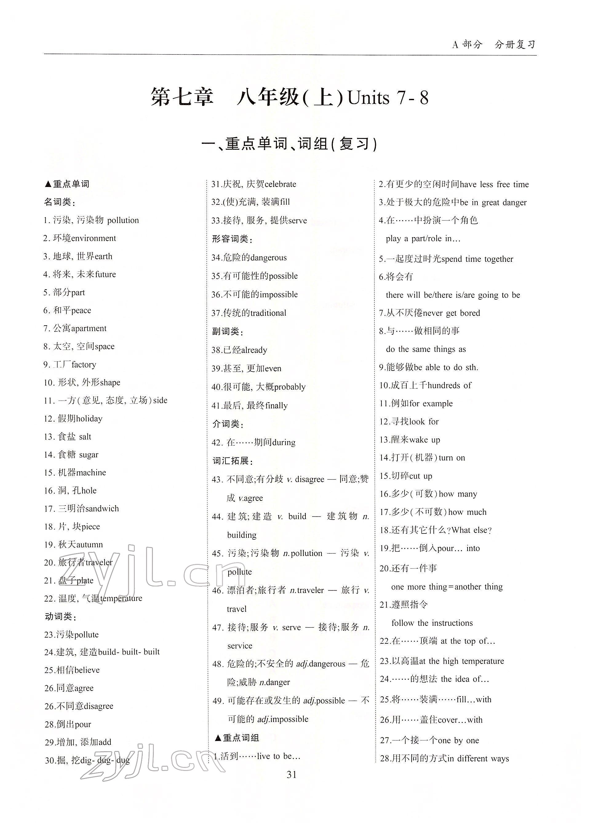 2022年指南针高分必备英语人教版 参考答案第31页