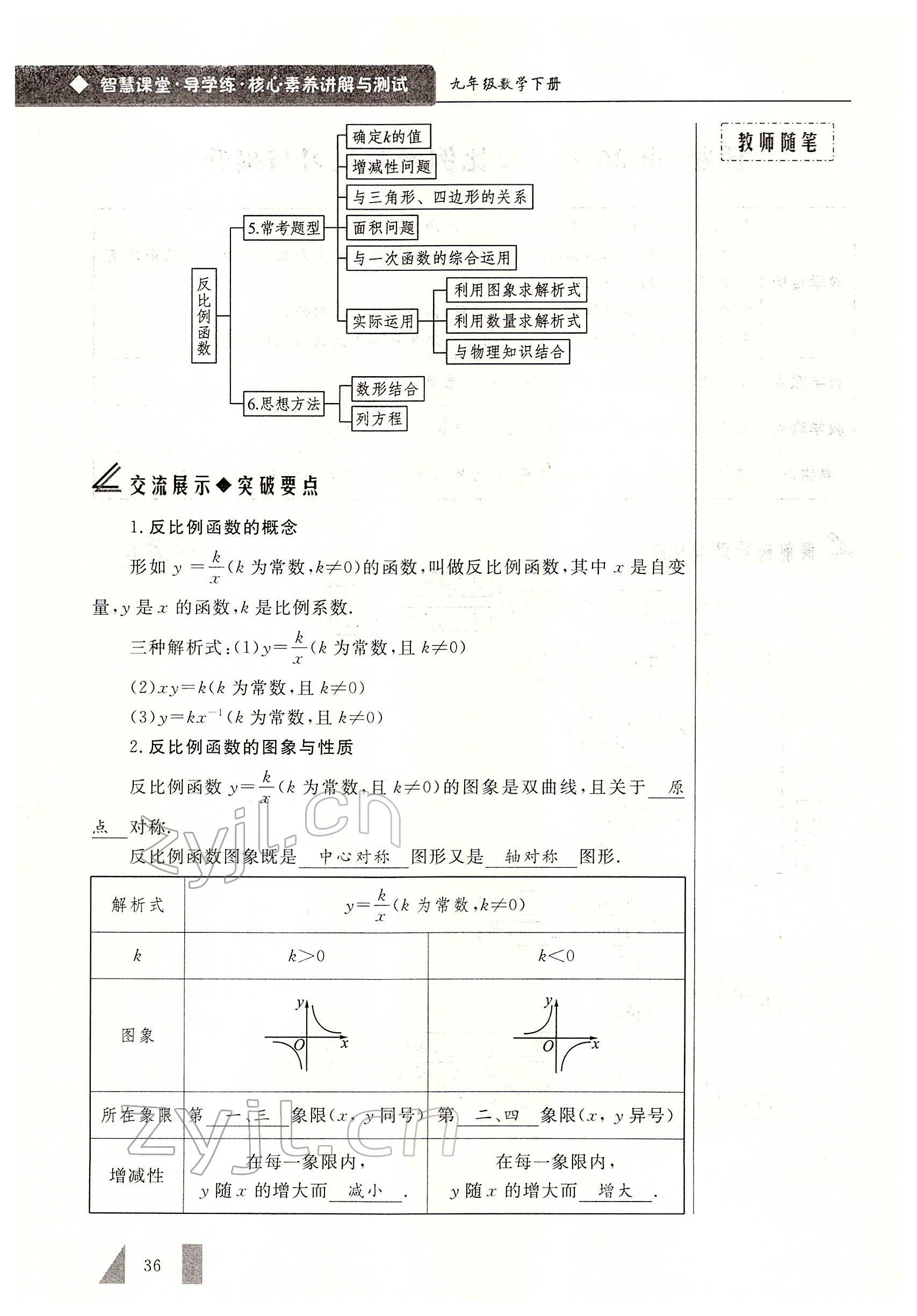 2022年智慧課堂九年級數學下冊人教版 參考答案第36頁